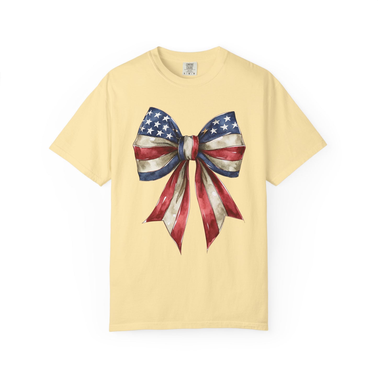 Red White Blue Coquette Bow T-Shirt • 4th of July Tee • American Flag Design Shirt