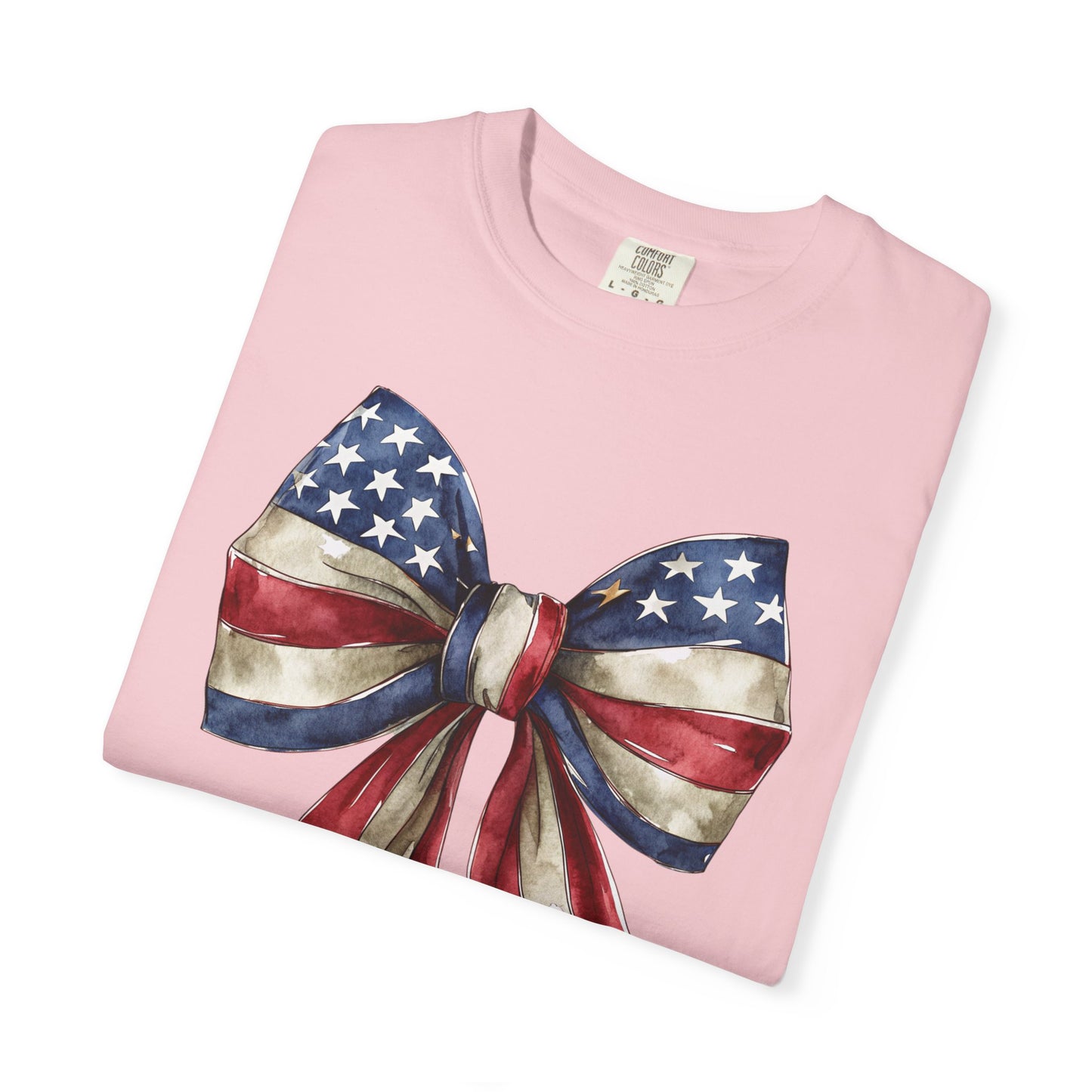 Red White Blue Coquette Bow T-Shirt • 4th of July Tee • American Flag Design Shirt
