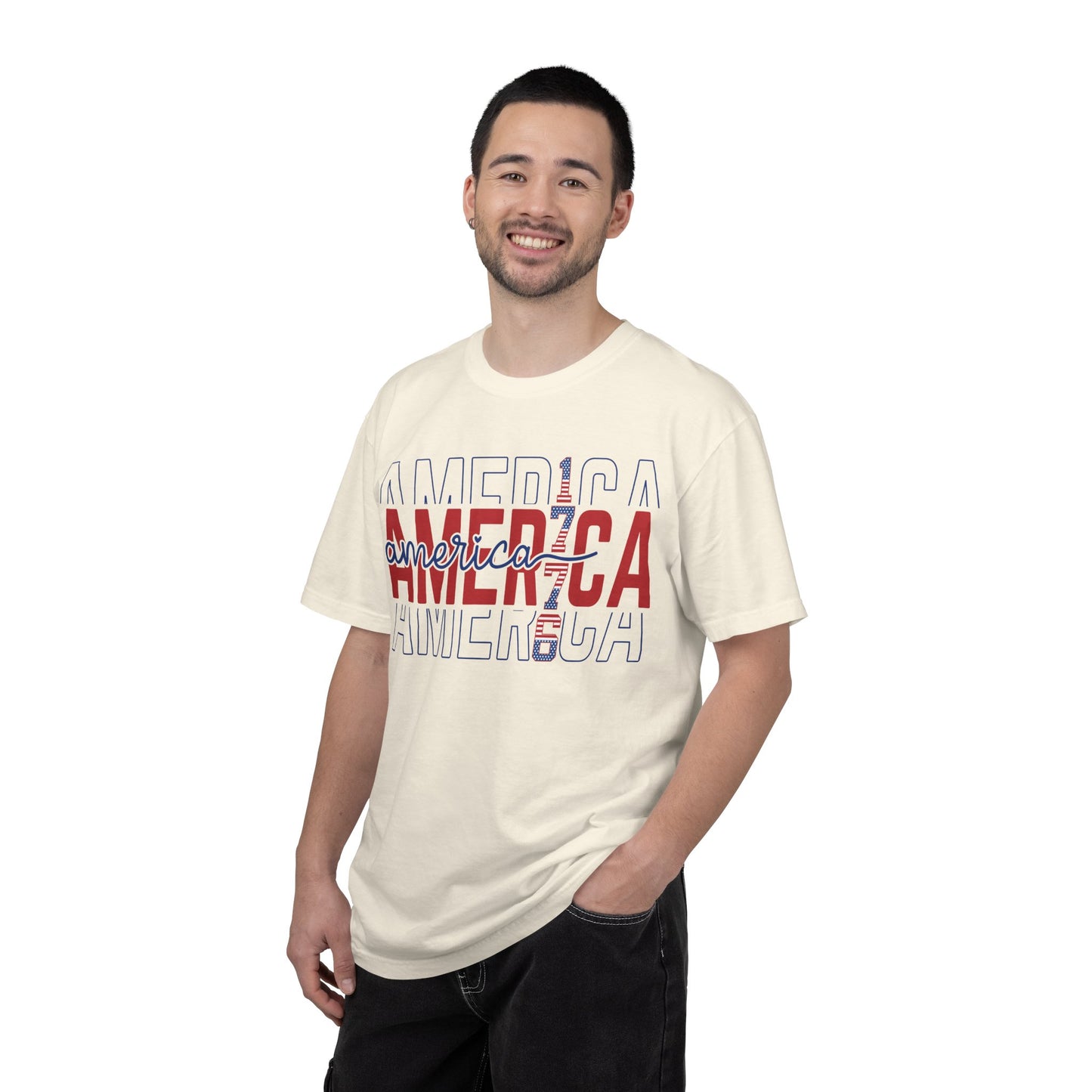 America 1776 T-Shirt • Vintage Patriotic Graphic Tee • Red White Blue Fourth of July Shirt