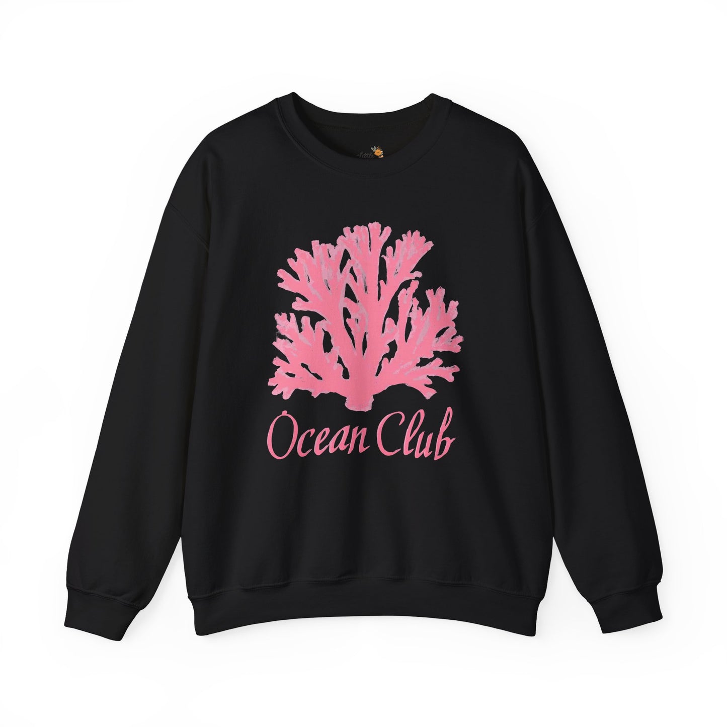 Ocean Club Crewneck • Coastal Summer Sweatshirt • Pink Coral Beach Vacation Pullover • Resort Style