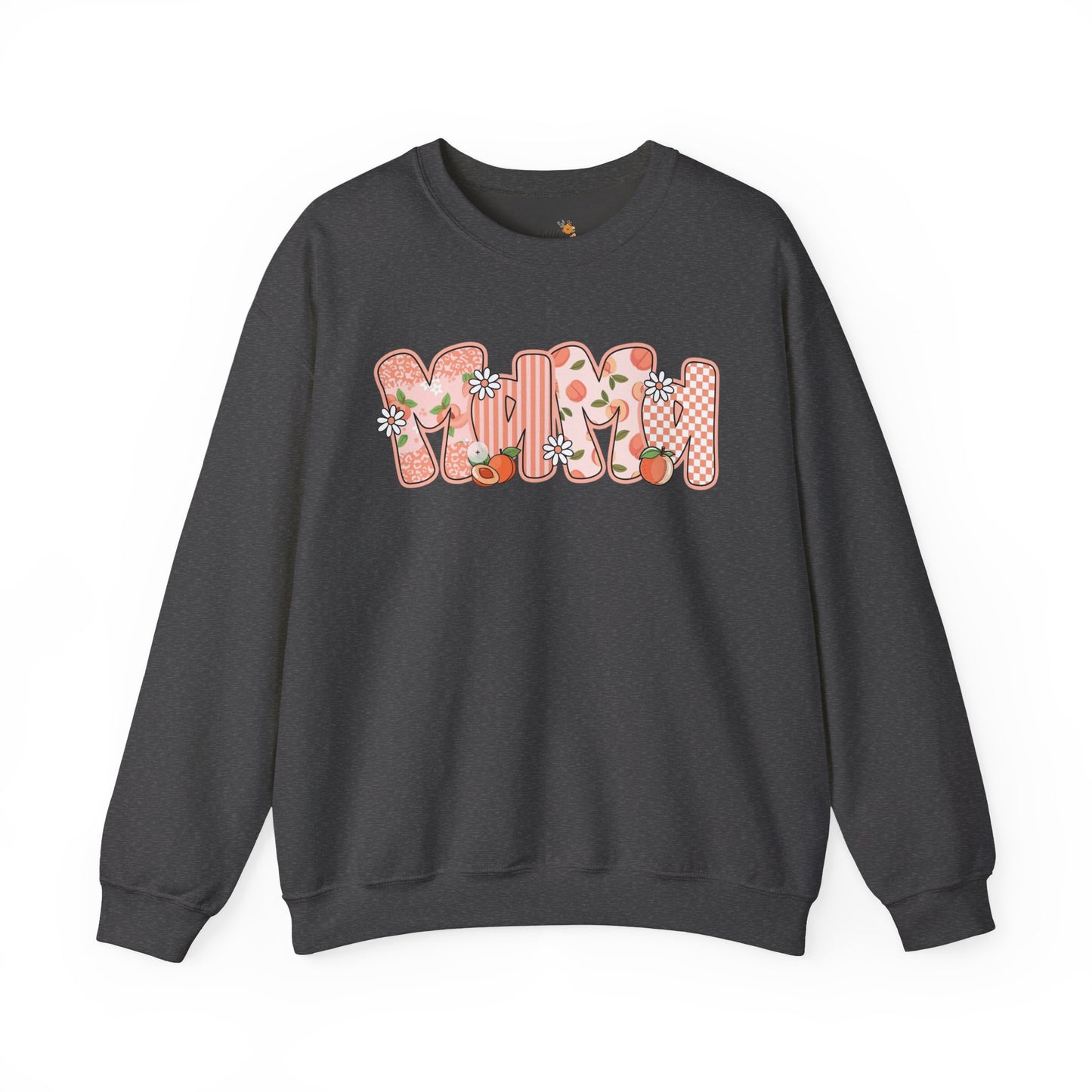 Peach Floral Mama Graphic Sweatshirt • Spring Mama Crewneck • Soft Girly Mom Pullover • Floral Boutique Style Outfit