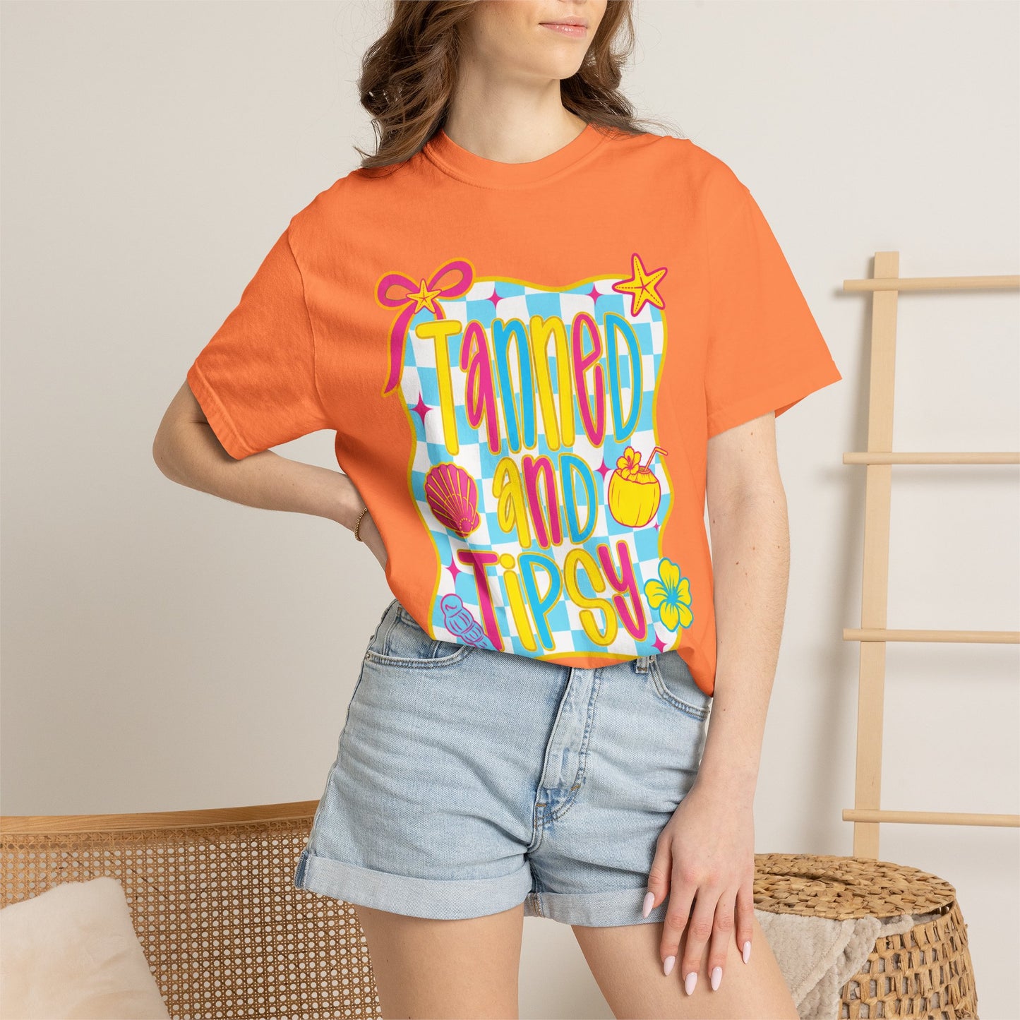 Tanned and Tipsy Shirt • Beach Vacation Graphic Tee • Summer Beach Girl Shirt • Tropical Summer Outfit