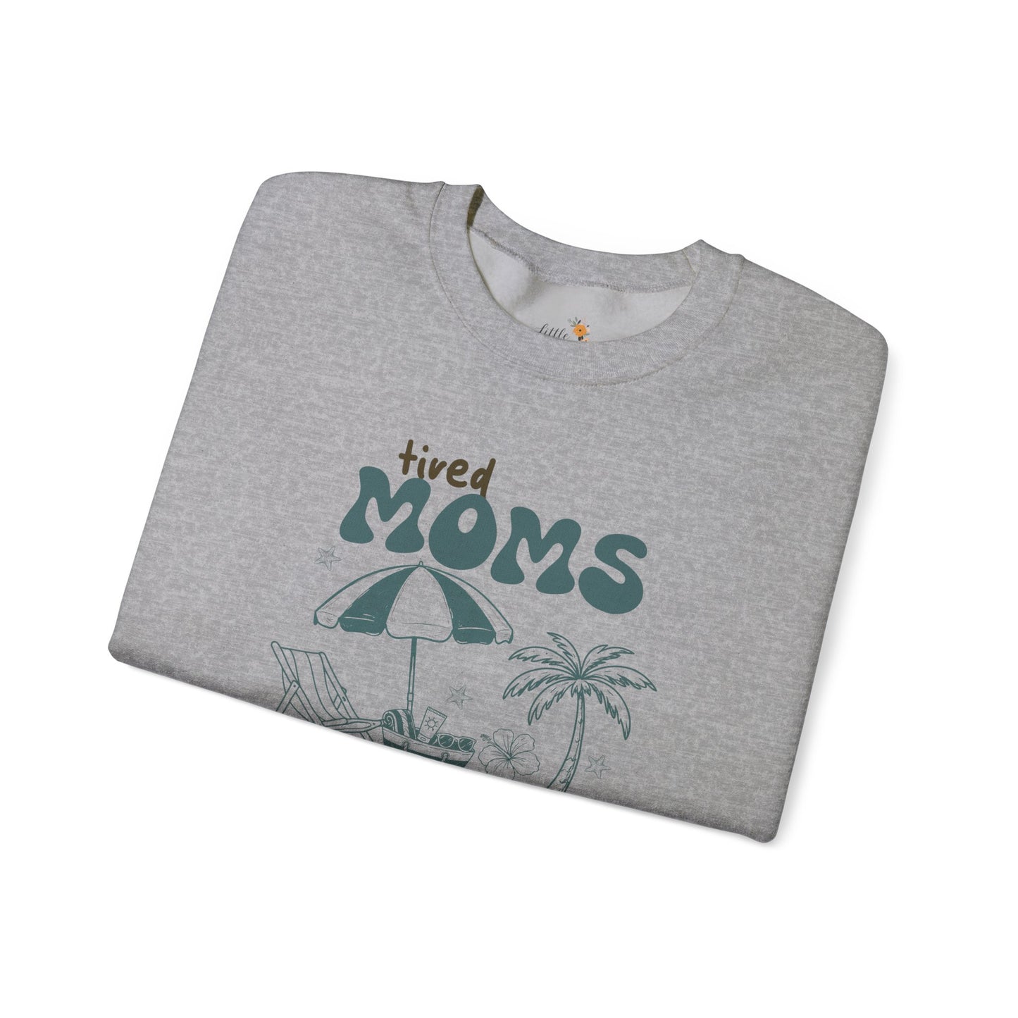 Tired Moms Summer Club Crewneck • Beach Vacation Mom Sweatshirt • Pool Day Mama Cozy Sweatshirt