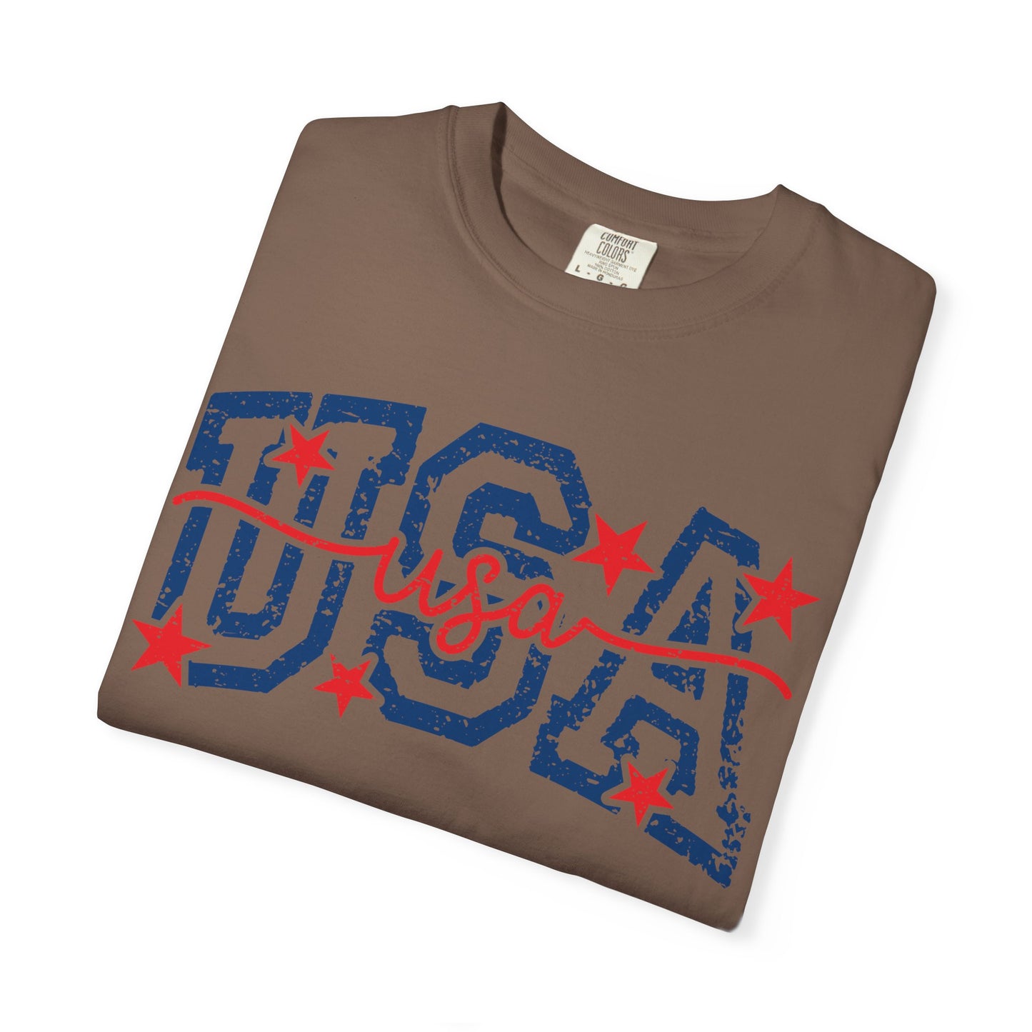 Retro USA Americana Mama Tee • Bold Patriotic Outfit Shirt • Vintage 4TH of July Script Summer Top
