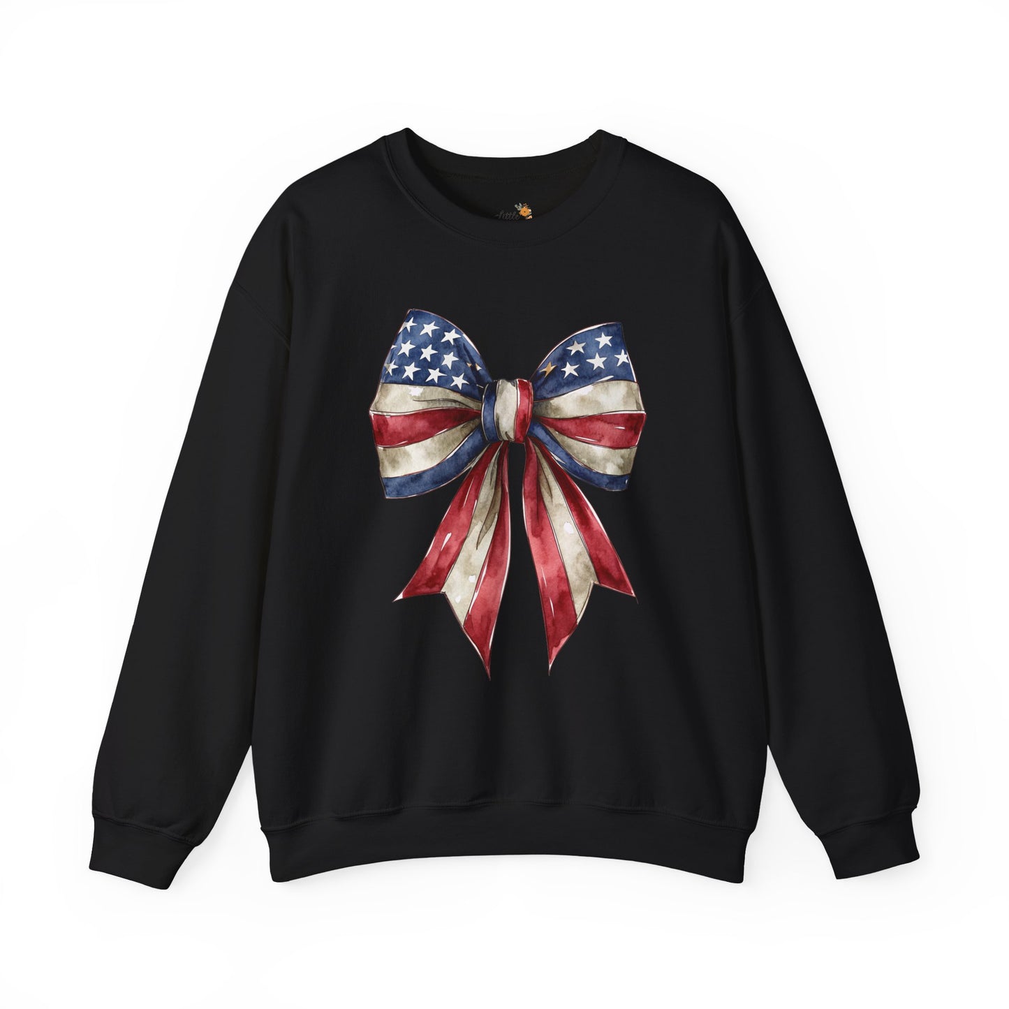 Red White Blue Coquette Bow Sweatshirt • 4th of July Crewneck • American Flag Design