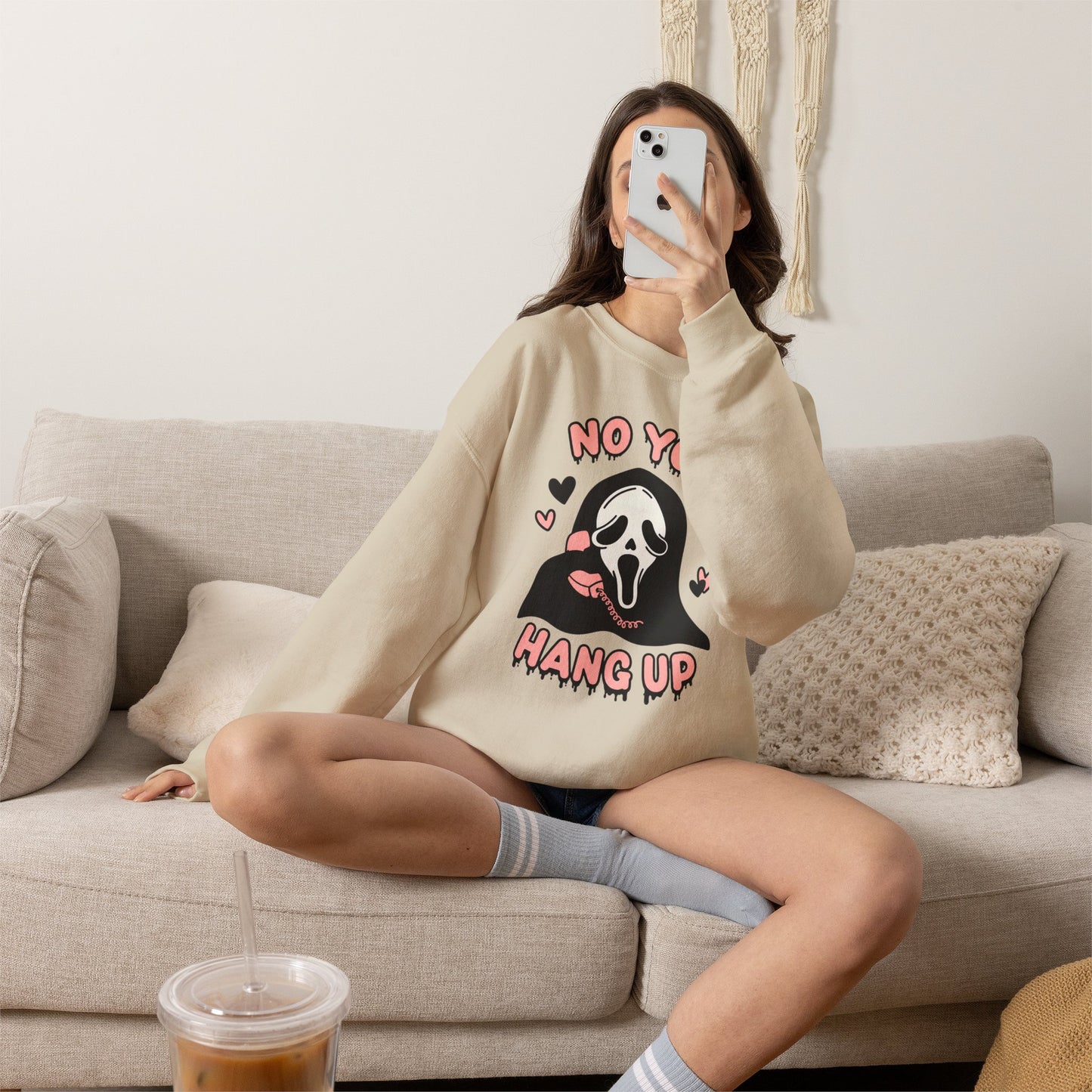 Scream Face "No You Hang Up" Crewneck Sweatshirt