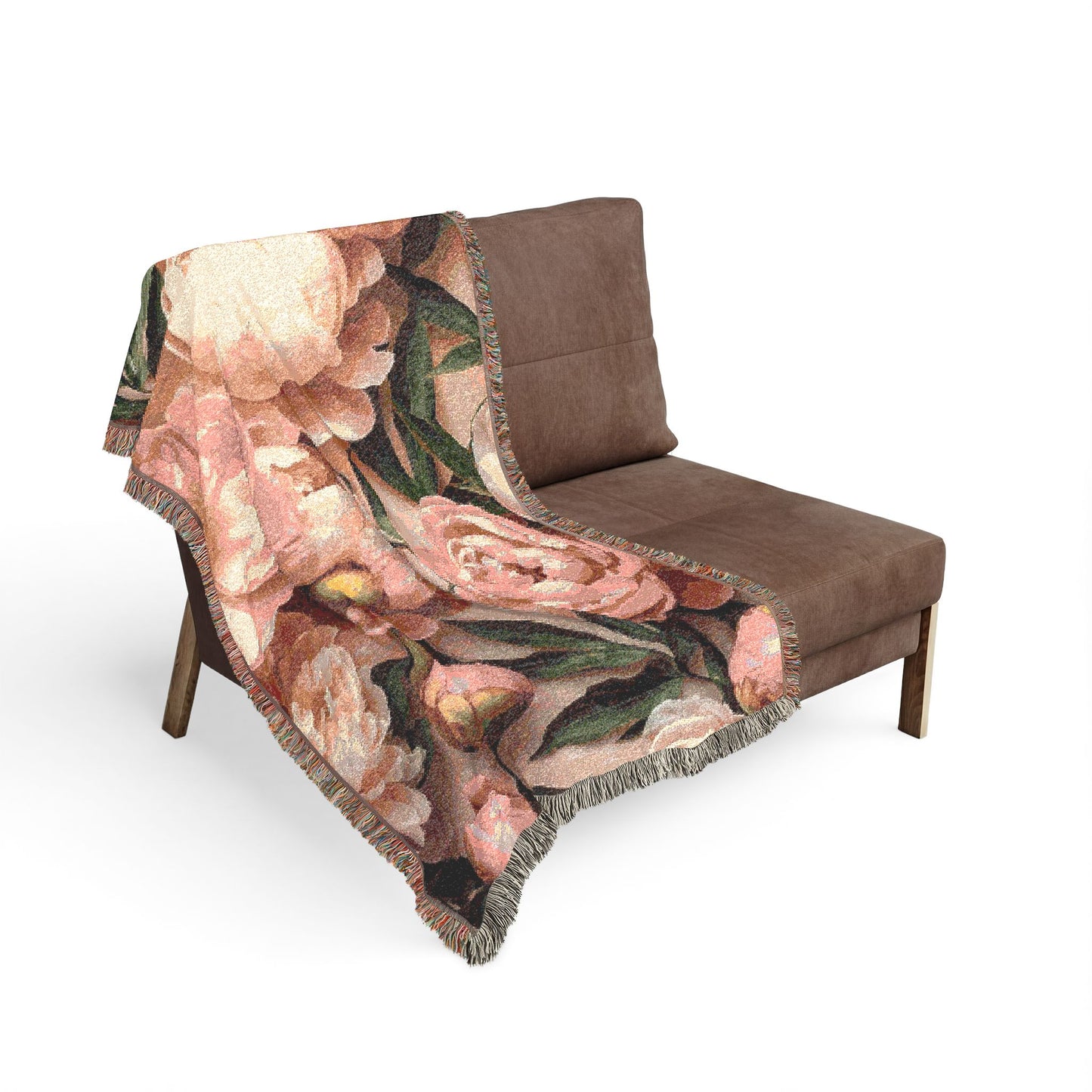 Pink Peony Blanket — Cozy Textured Throw for Home & Living