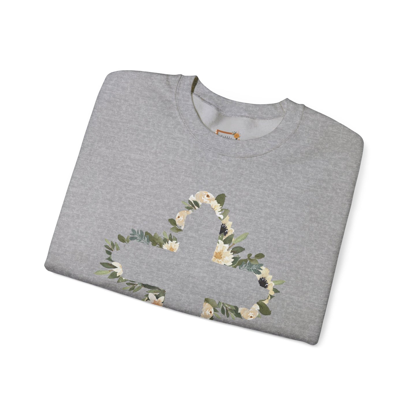 Floral Cross Crewneck Sweatshirt — Christian Faith Floral Pullover