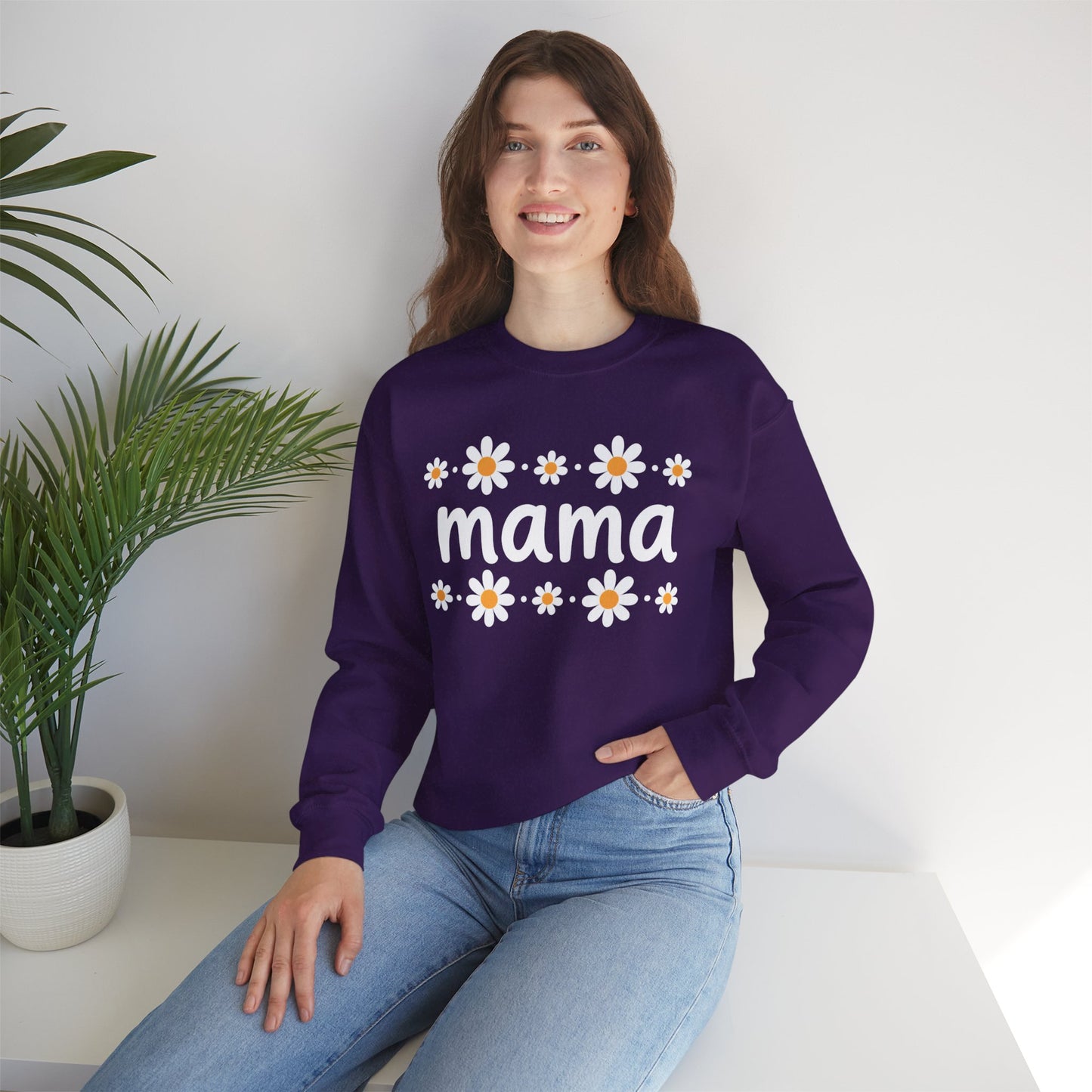 Retro Daisy Mama Crewneck • Floral Mama Sweatshirt • Cozy Motherhood Gift • Boutique Mom Pullover