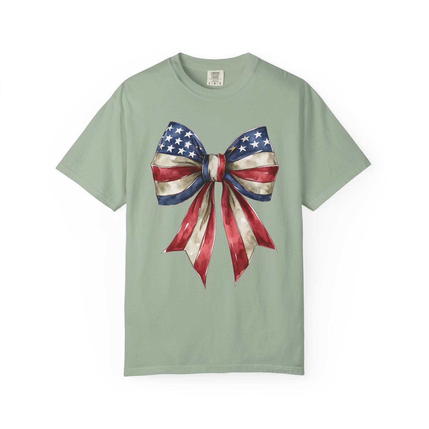 Red White Blue Coquette Bow T-Shirt • 4th of July Tee • American Flag Design Shirt