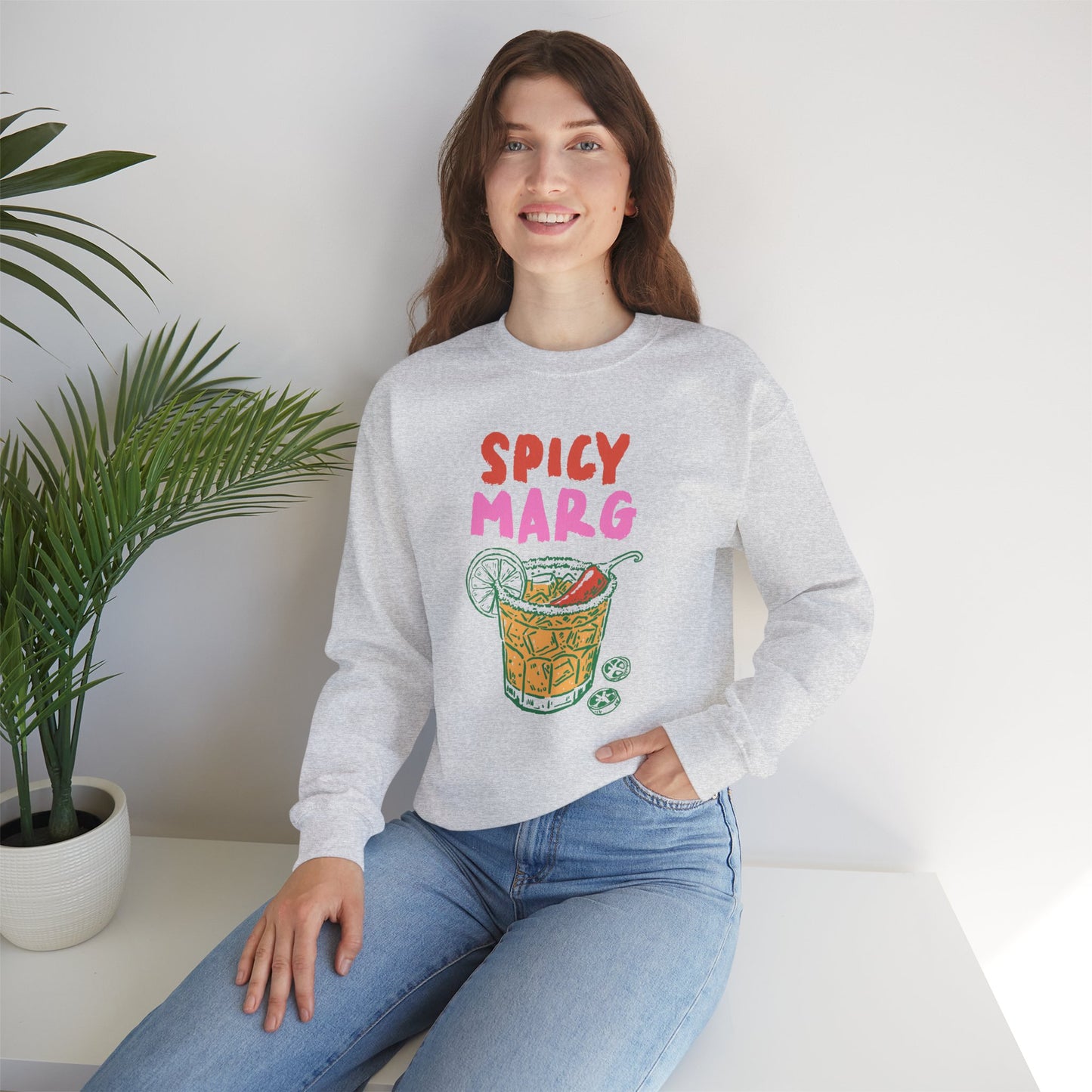 Spicy Marg Sweatshirt • Margarita Summer Crewneck • Girls Night Vacation Sweatshirt • Beach Fiesta Pullover
