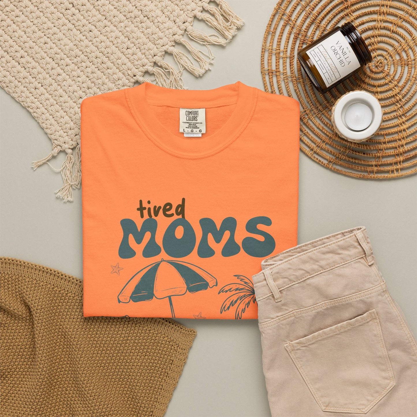 Tired Moms Summer Club Beach Mom Graphic Tee • Summer Vacation Shirt • Pool Day Mama Outfit • Coastal Summer Tee