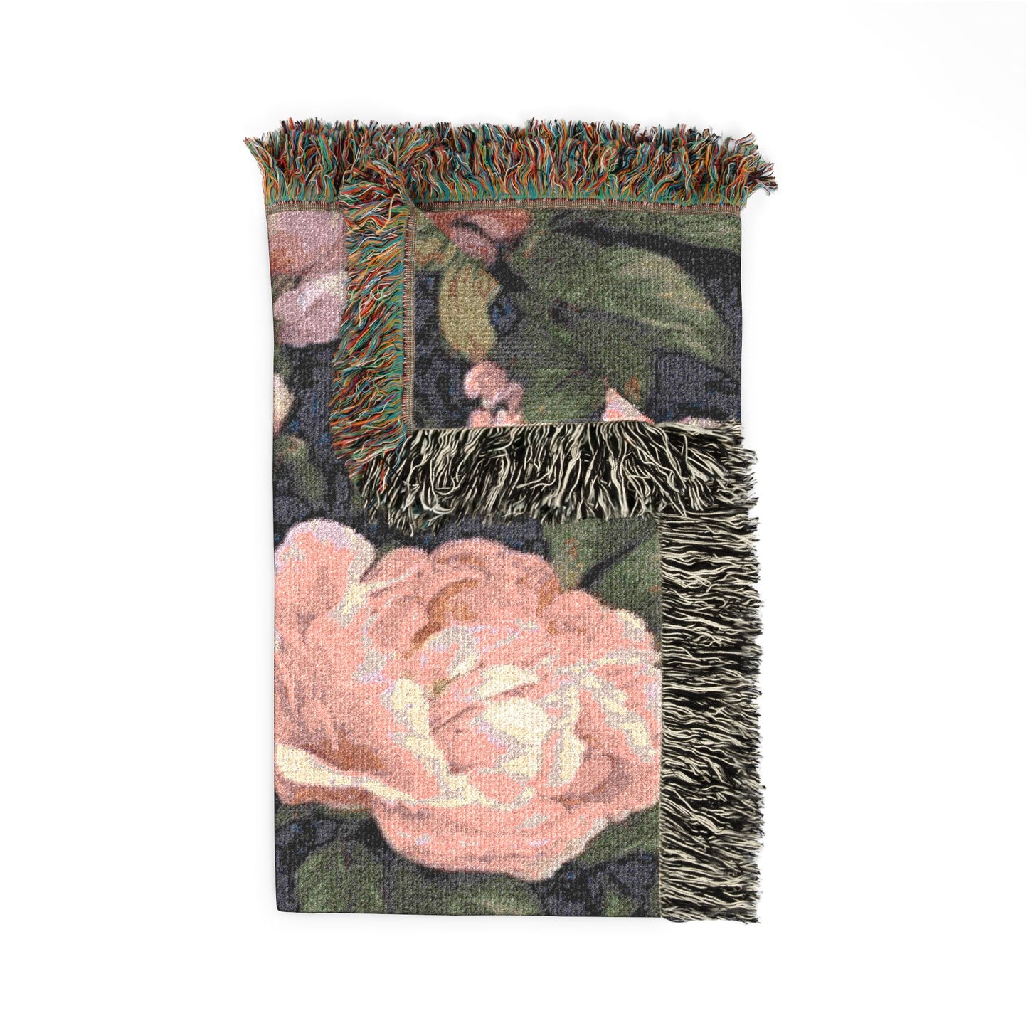 Peony Woven Blanket • Floral Botanical Throw • Cottage Garden Home Decor • Heirloom Style Floral Blanket • Cozy Reading Nook Accent