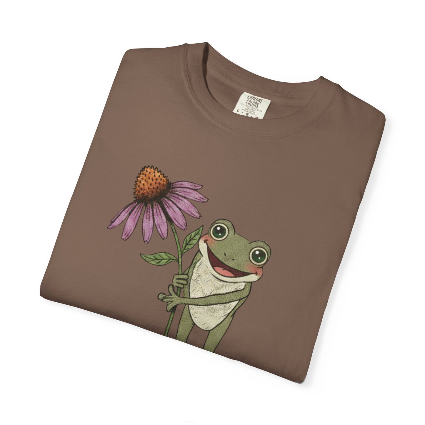 Spring Cottage Frog Tee • Whimsical Garden Wildflower T-shirt • Cottagecore Floral Tshirt