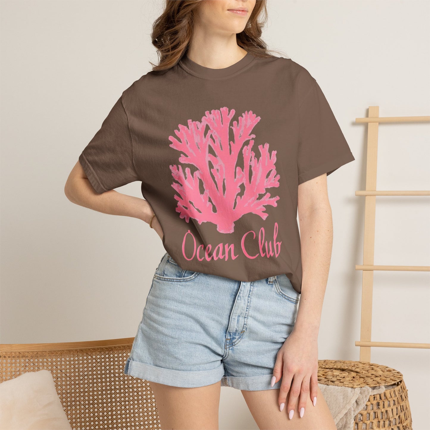 Ocean Club Summer Shirt • Pink Coral Beach Tee • Coastal Vacation Graphic Shirt • Beach Trip Outfit