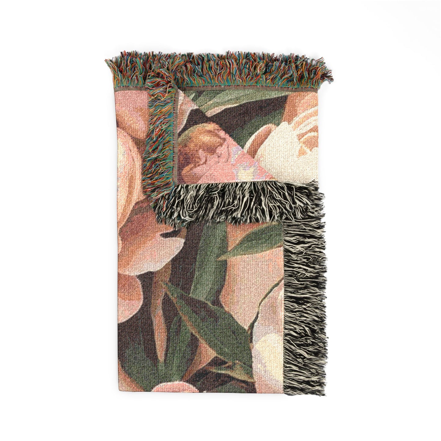 Pink Peony Blanket — Cozy Textured Throw for Home & Living