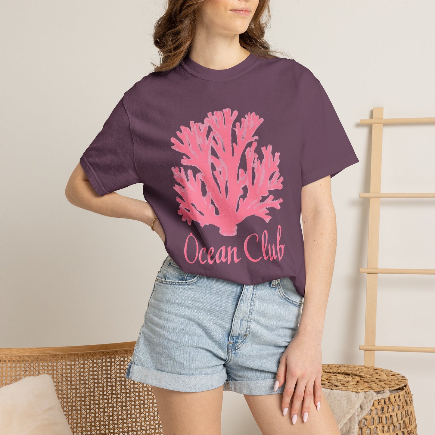 Ocean Club Summer Shirt • Pink Coral Beach Tee • Coastal Vacation Graphic Shirt • Beach Trip Outfit