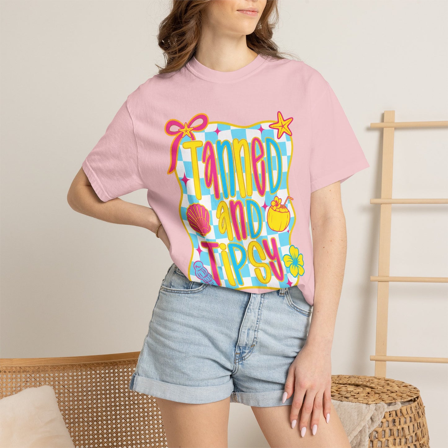 Tanned and Tipsy Shirt • Beach Vacation Graphic Tee • Summer Beach Girl Shirt • Tropical Summer Outfit