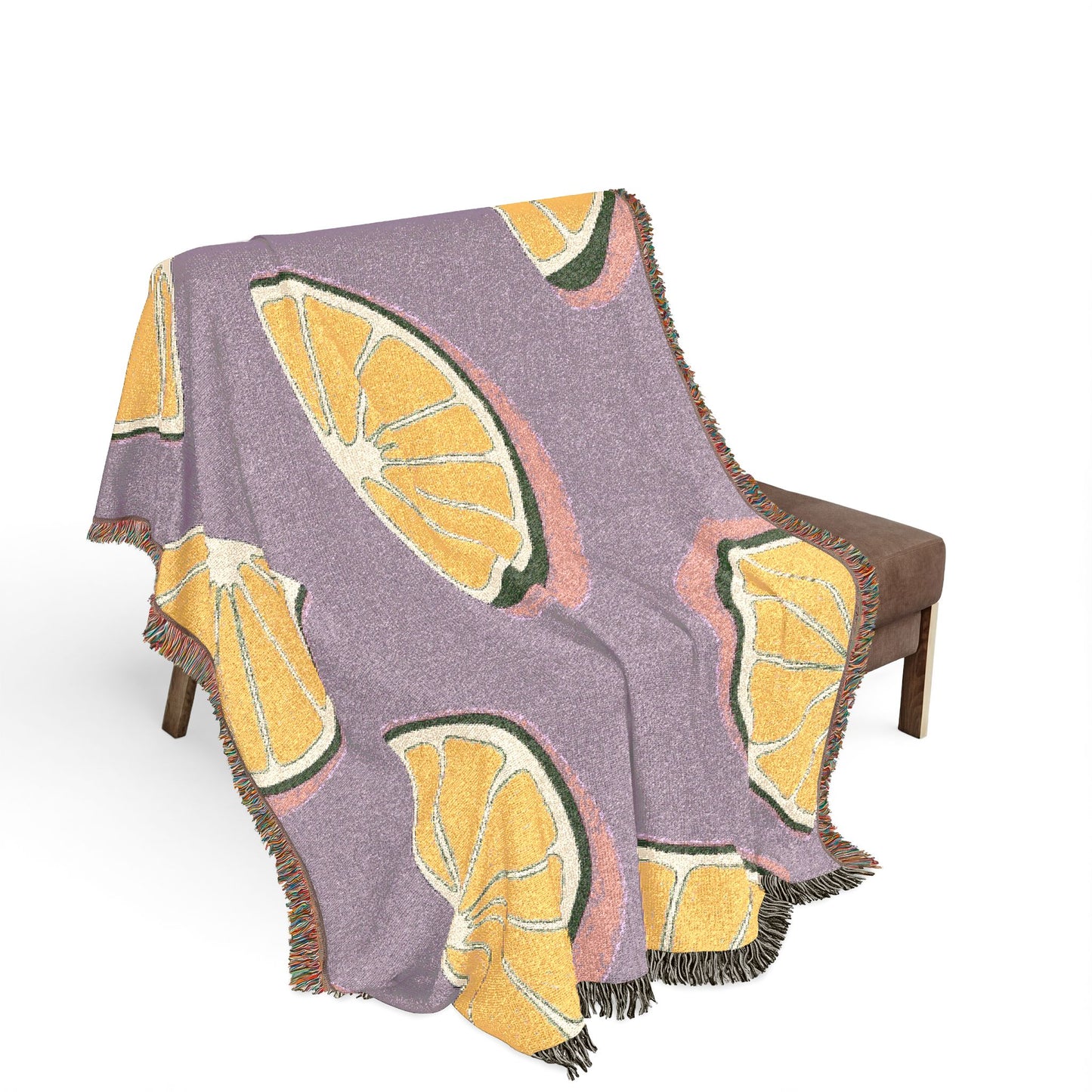 Purple Citrus Woven Blanket
