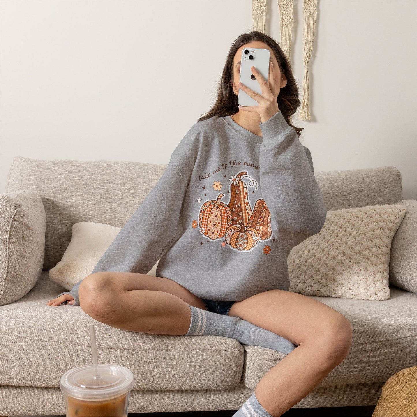 Pumpkin Patch Gourd Crewneck Sweatshirt – "Take Me to the Pumpkin Patch" Fall Pullover