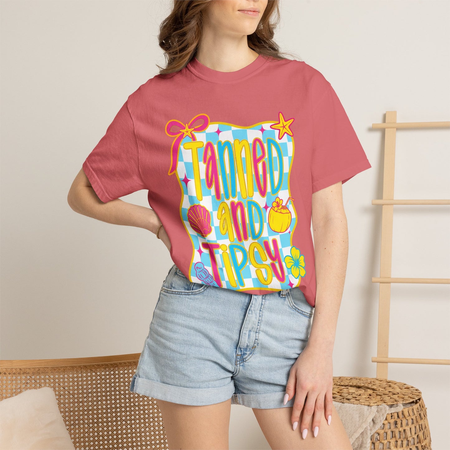 Tanned and Tipsy Shirt • Beach Vacation Graphic Tee • Summer Beach Girl Shirt • Tropical Summer Outfit