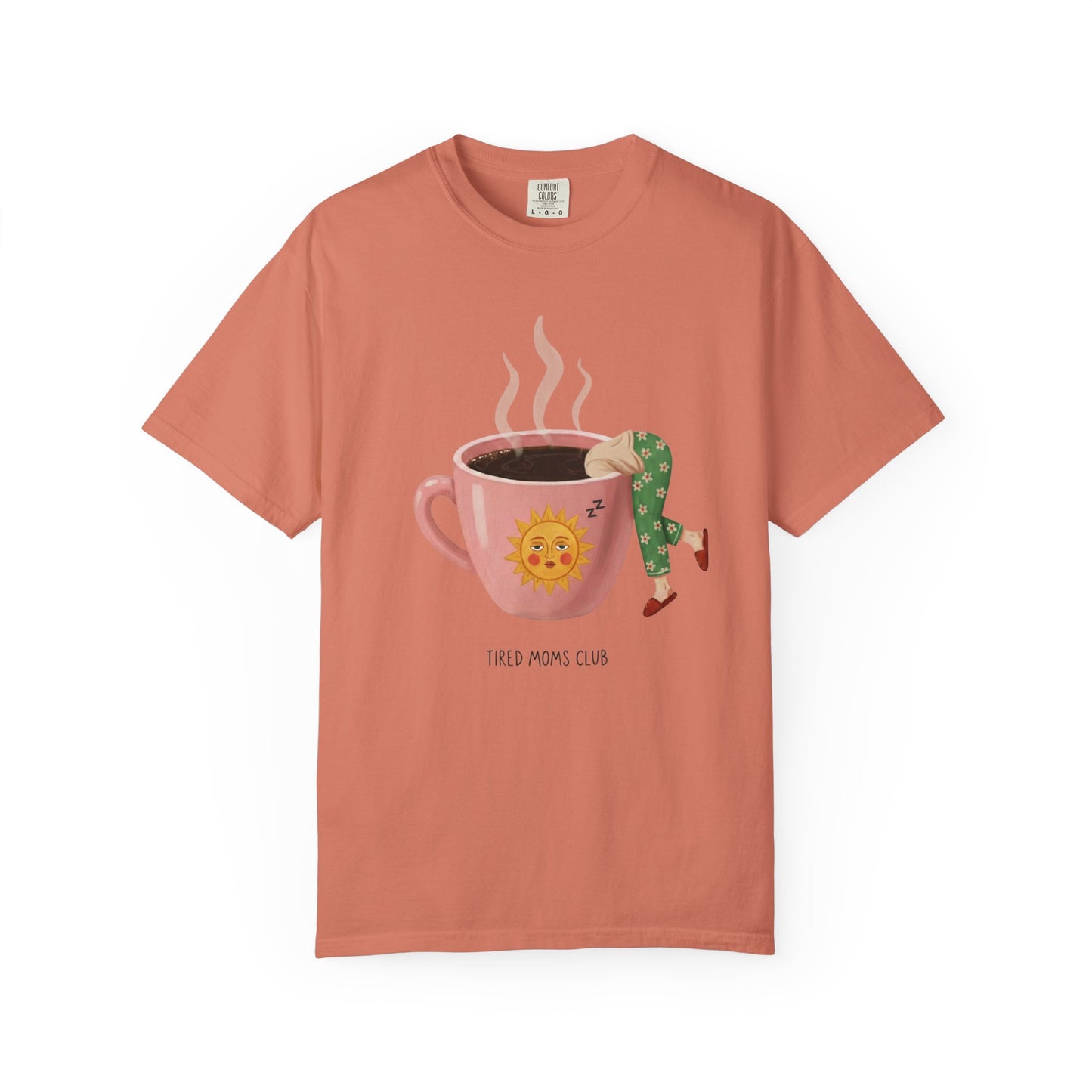 Tired Moms Club Coffee Tee • Funny Exhausted Mom Tshirt • Relatable Vintage Retro Overstimulated Motherhood