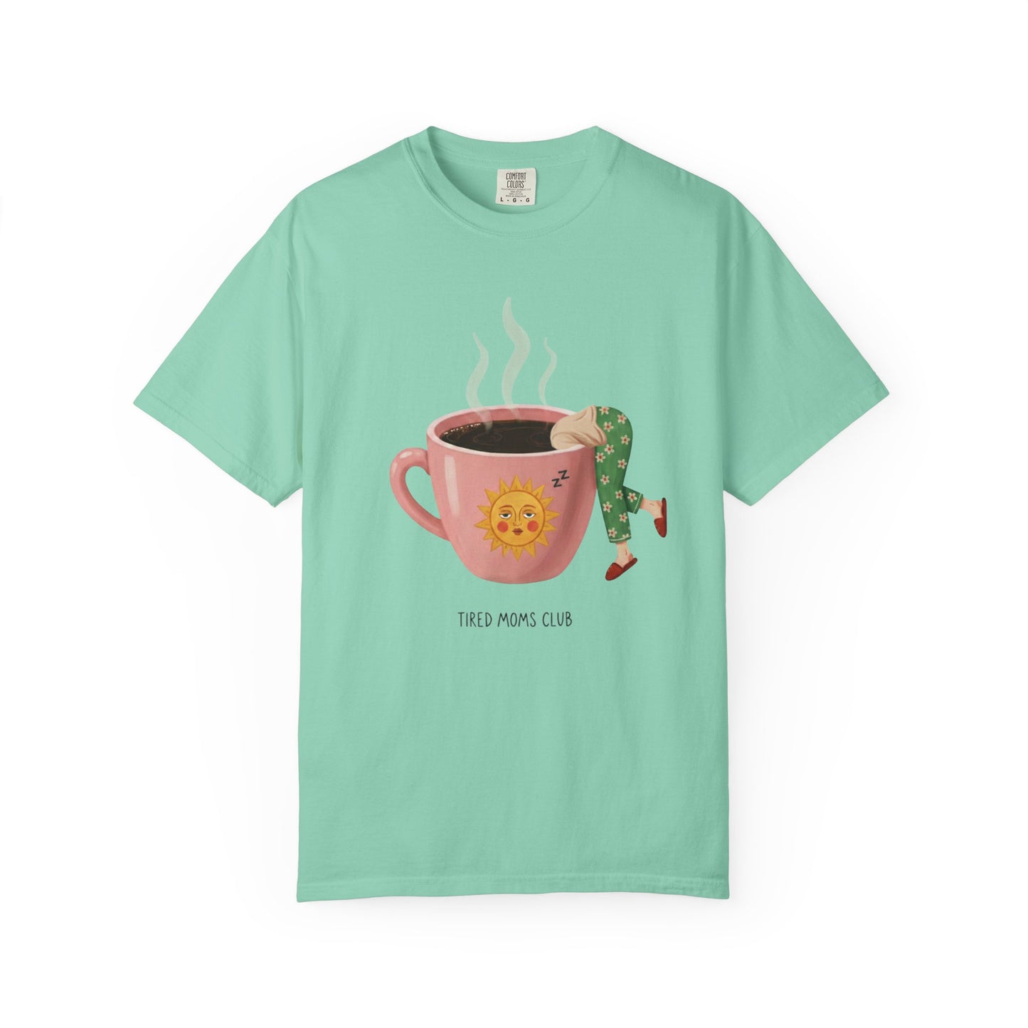Tired Moms Club Coffee Tee • Funny Exhausted Mom Tshirt • Relatable Vintage Retro Overstimulated Motherhood