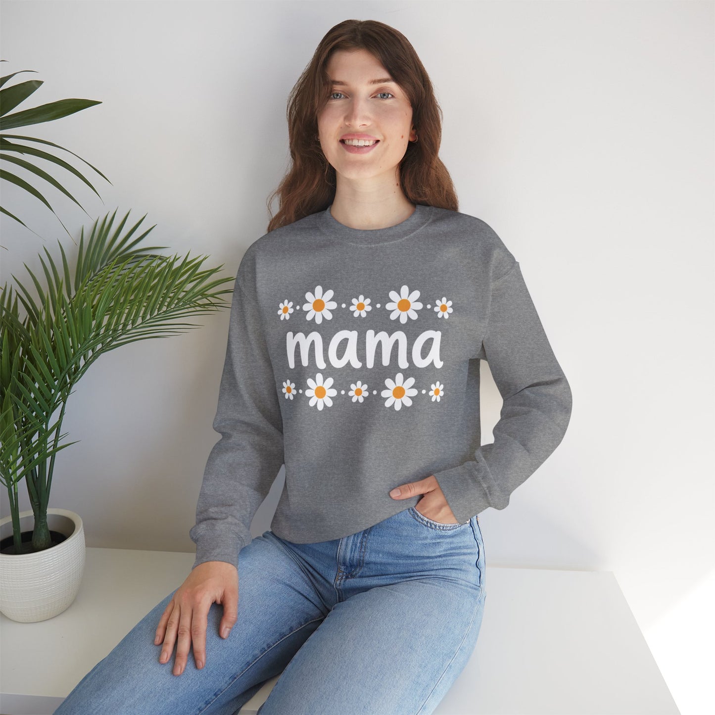 Retro Daisy Mama Crewneck • Floral Mama Sweatshirt • Cozy Motherhood Gift • Boutique Mom Pullover