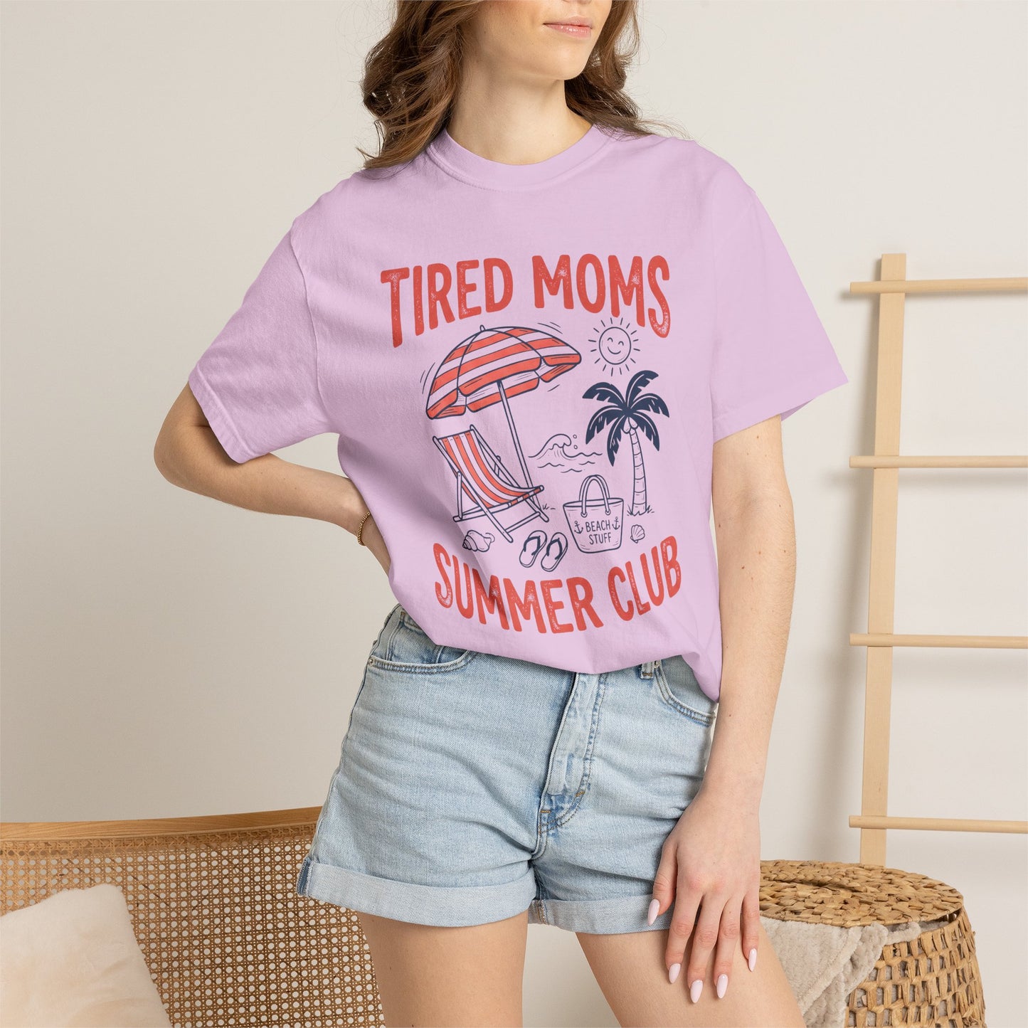 Tired Moms Summer Club Beach Graphic Tee • Summer Mom Shirt • Pool Day Mama Tee • Coastal Vacation Outfit