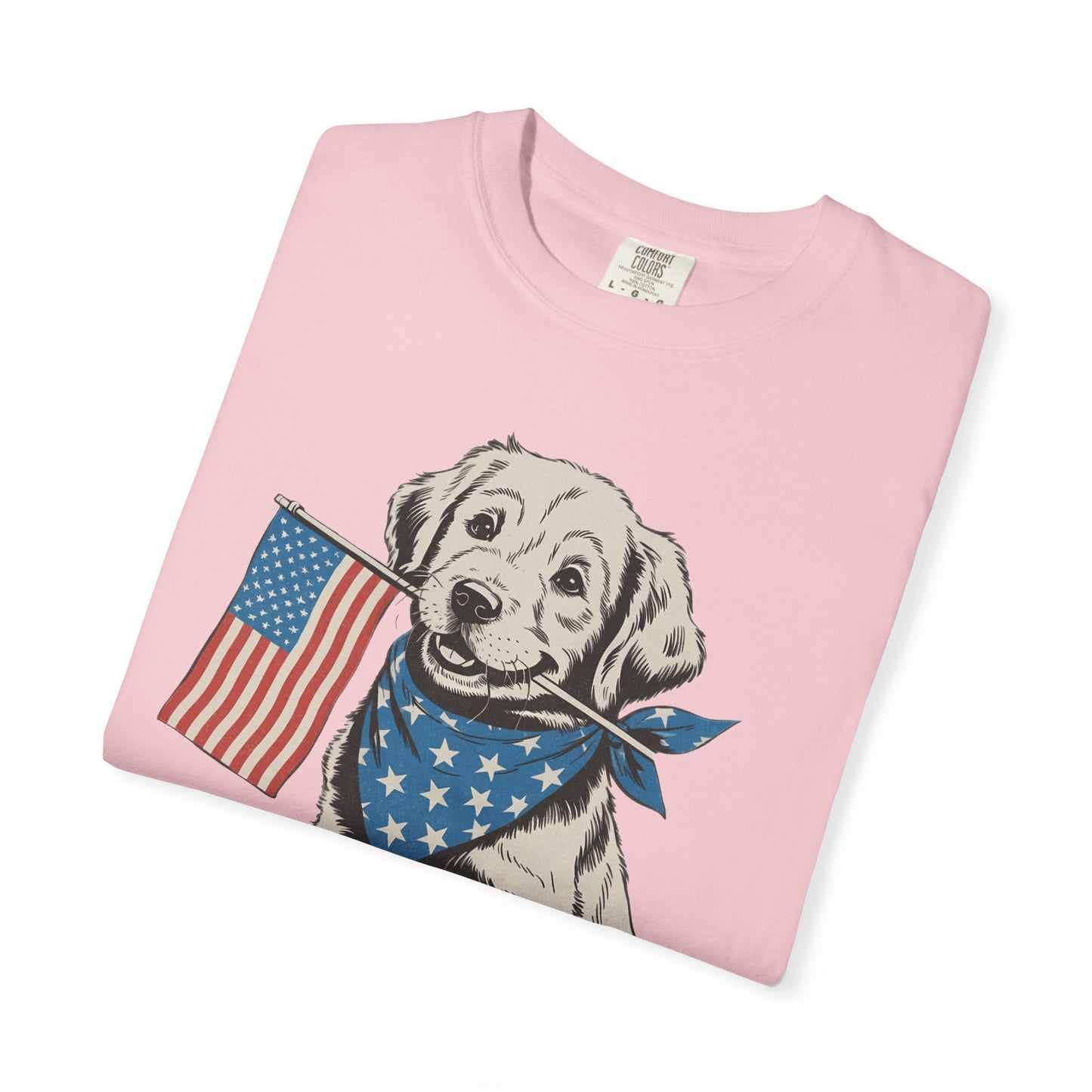 4th of July Patriotic Dog Puppy Tee • Americana Dog Lover Graphic • Red White Blue Flag Shirt