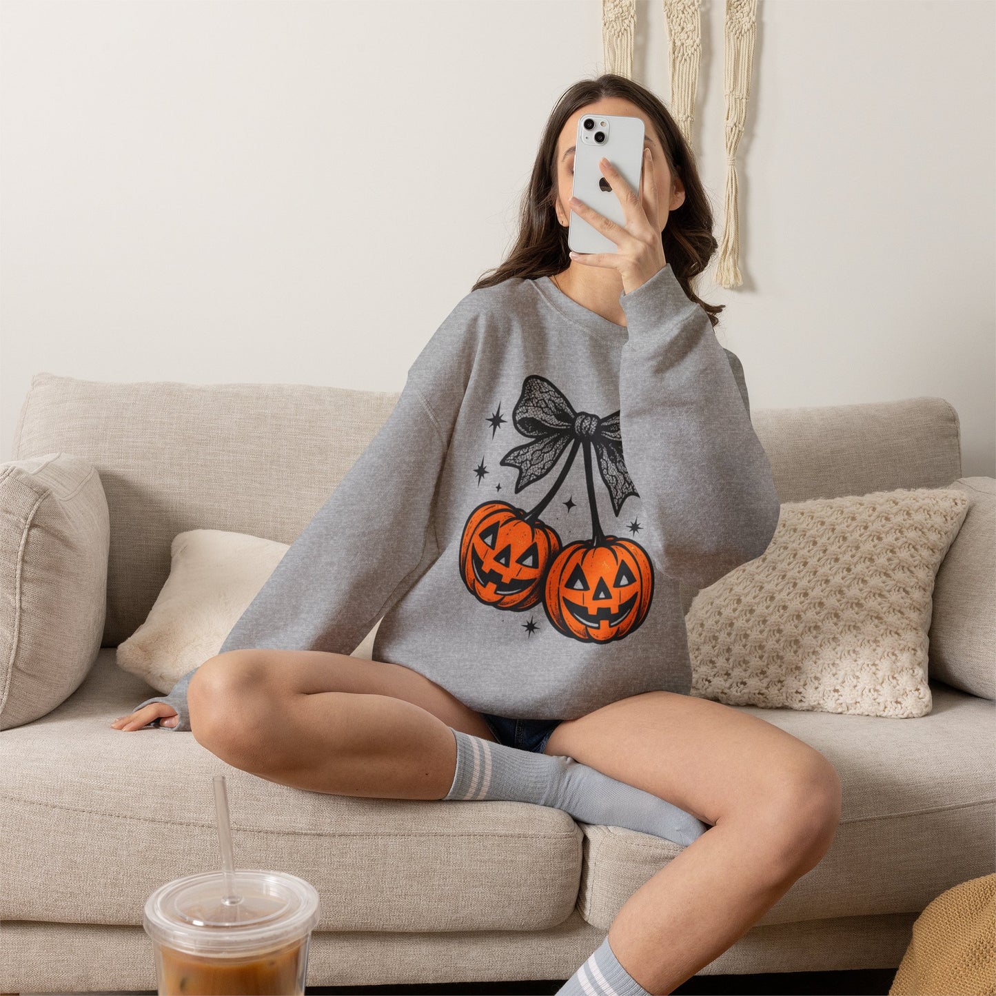 Halloween Pumpkin Pair Crewneck Sweatshirt