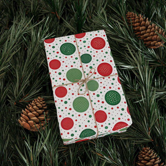 Red & Green Polka Dot Christmas Wrapping Paper | Classic Holiday Pattern | Festive Dots Gift Wrap | Modern Christmas Decor