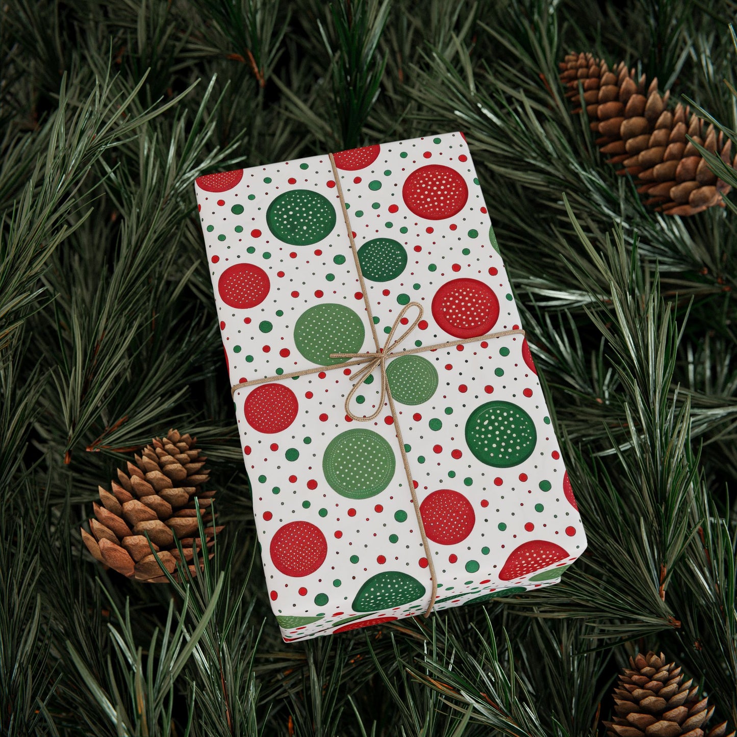 Red & Green Polka Dot Christmas Wrapping Paper | Classic Holiday Pattern | Festive Dots Gift Wrap | Modern Christmas Decor