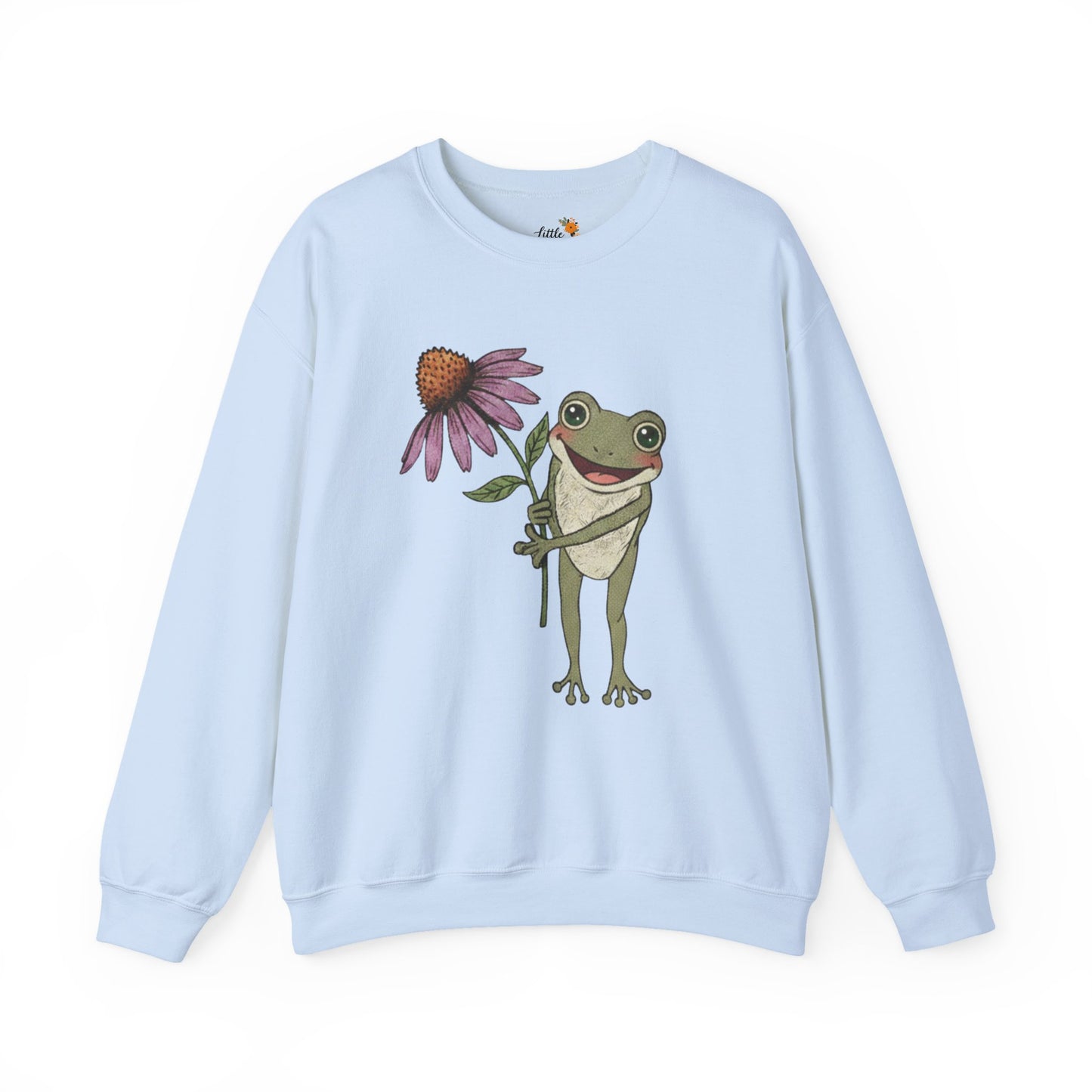 Spring Cottage Frog Sweatshirt • Whimsical Garden Wildflower Crewneck • Cottagecore Floral Pullover