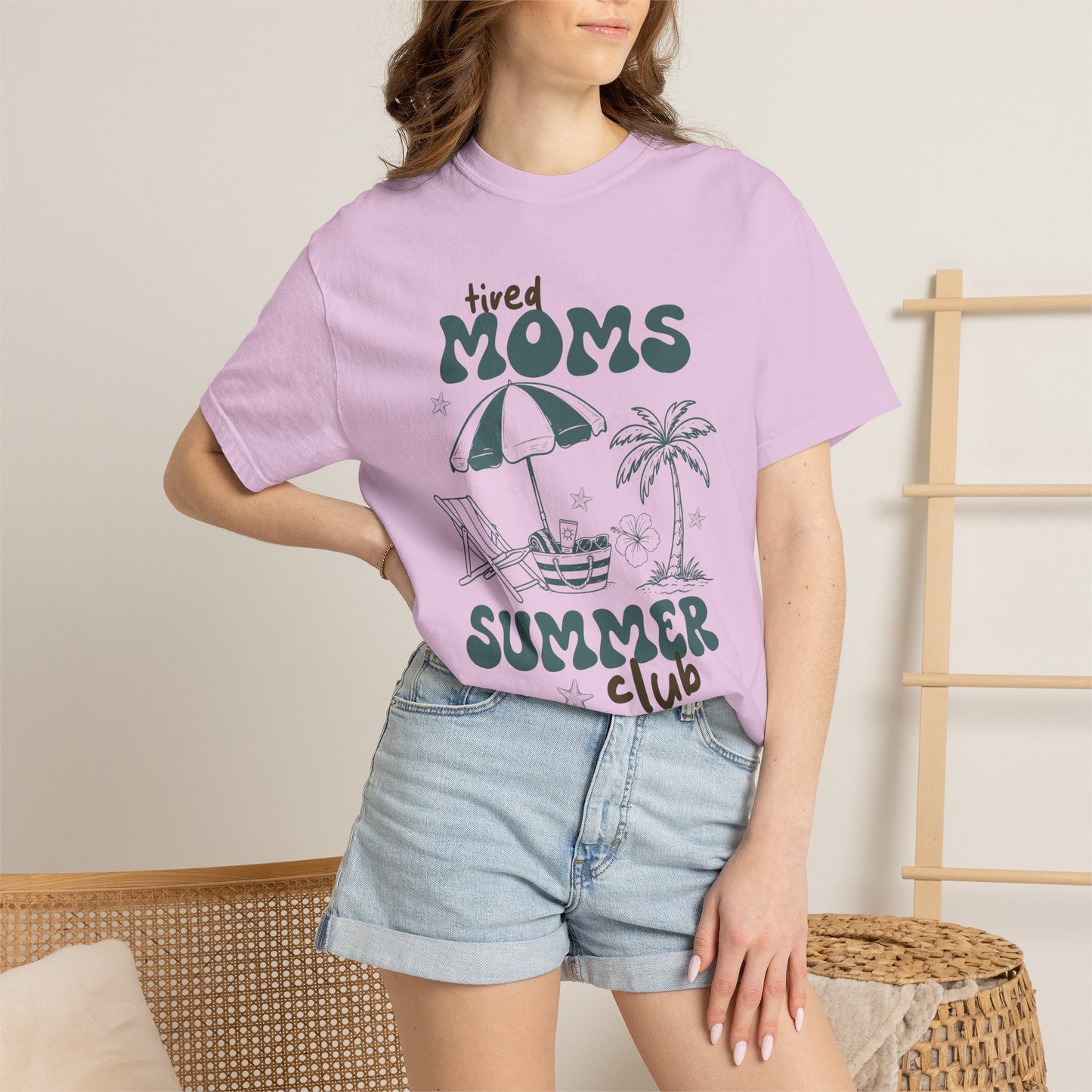 Tired Moms Summer Club Beach Mom Graphic Tee • Summer Vacation Shirt • Pool Day Mama Outfit • Coastal Summer Tee
