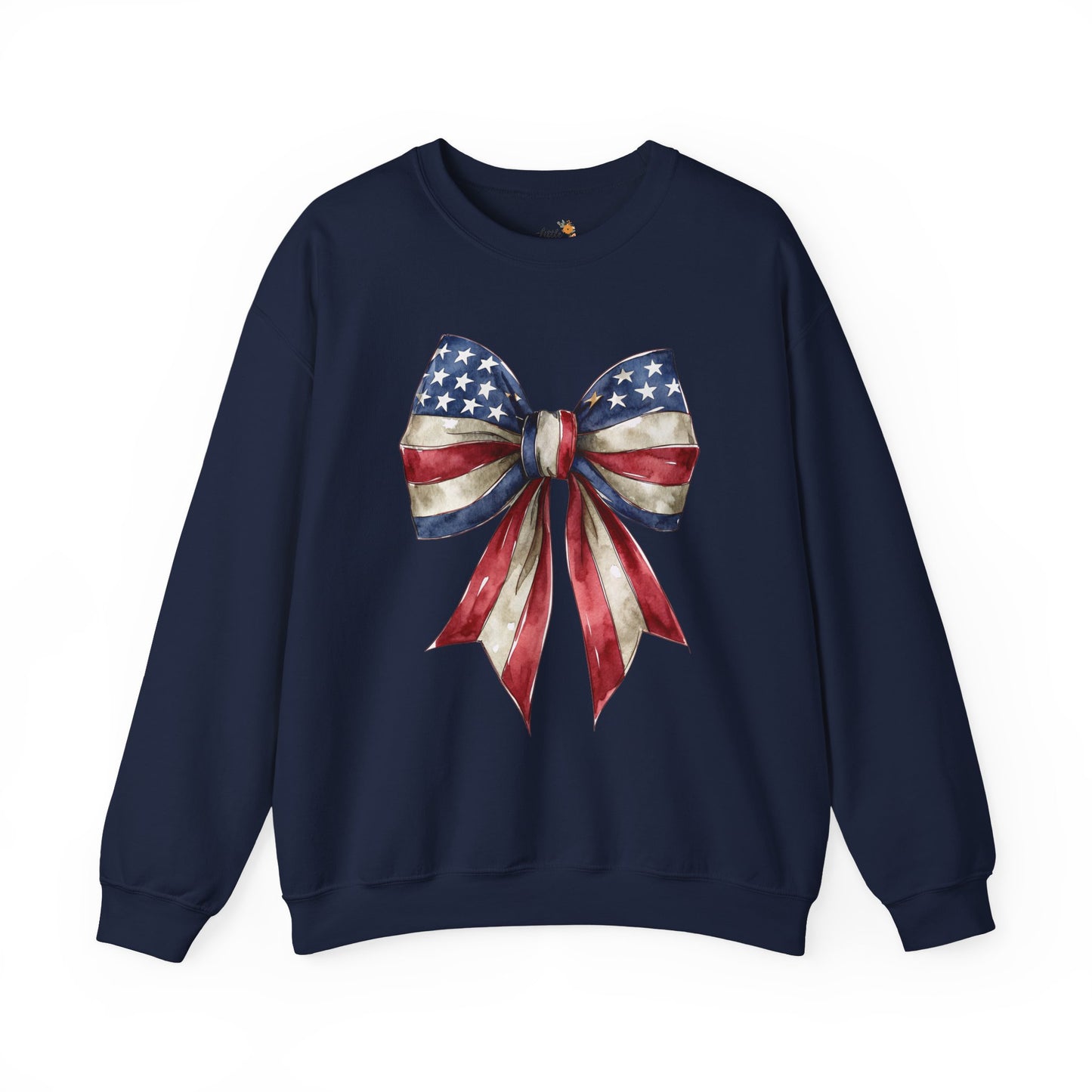 Red White Blue Coquette Bow Sweatshirt • 4th of July Crewneck • American Flag Design
