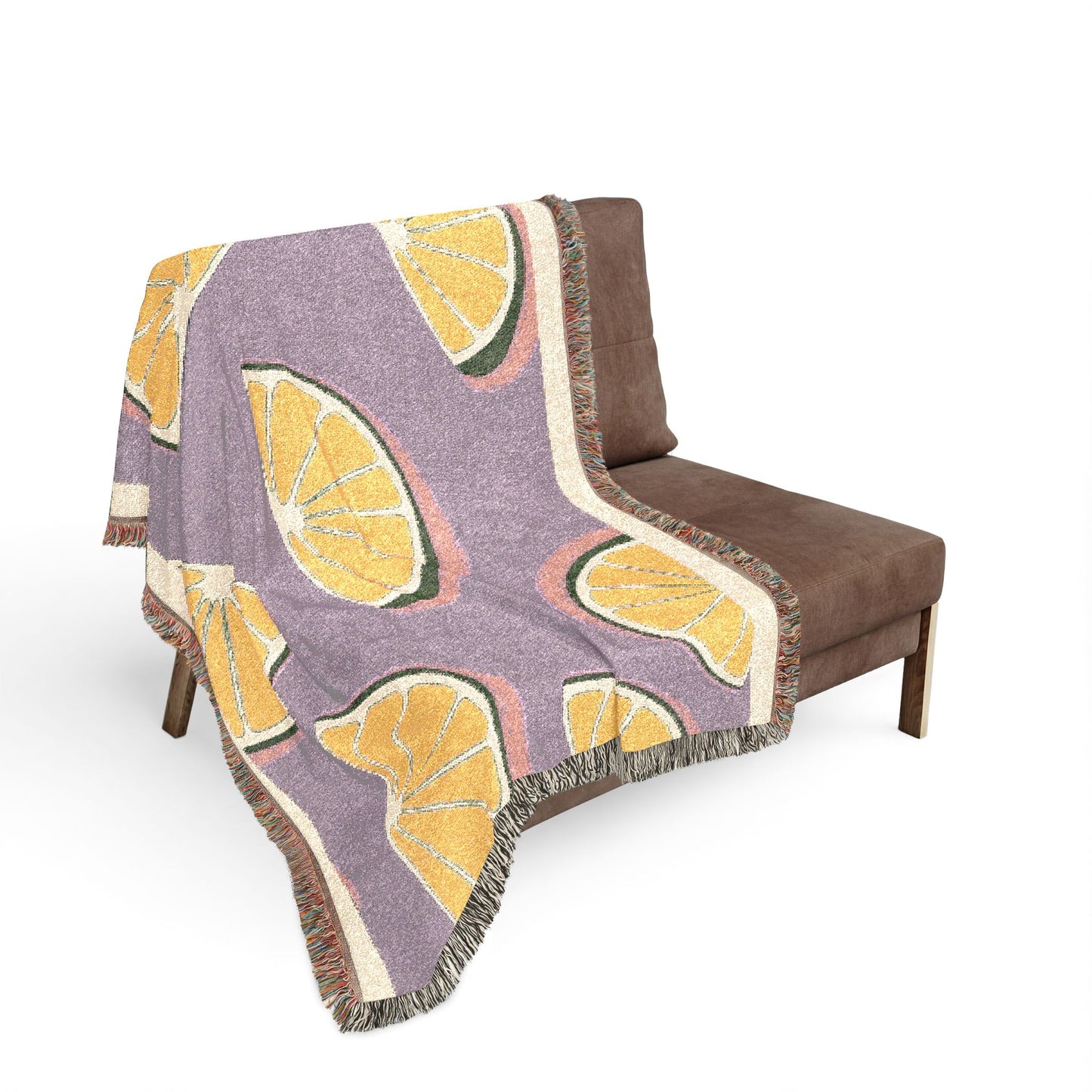 Purple Citrus Woven Blanket