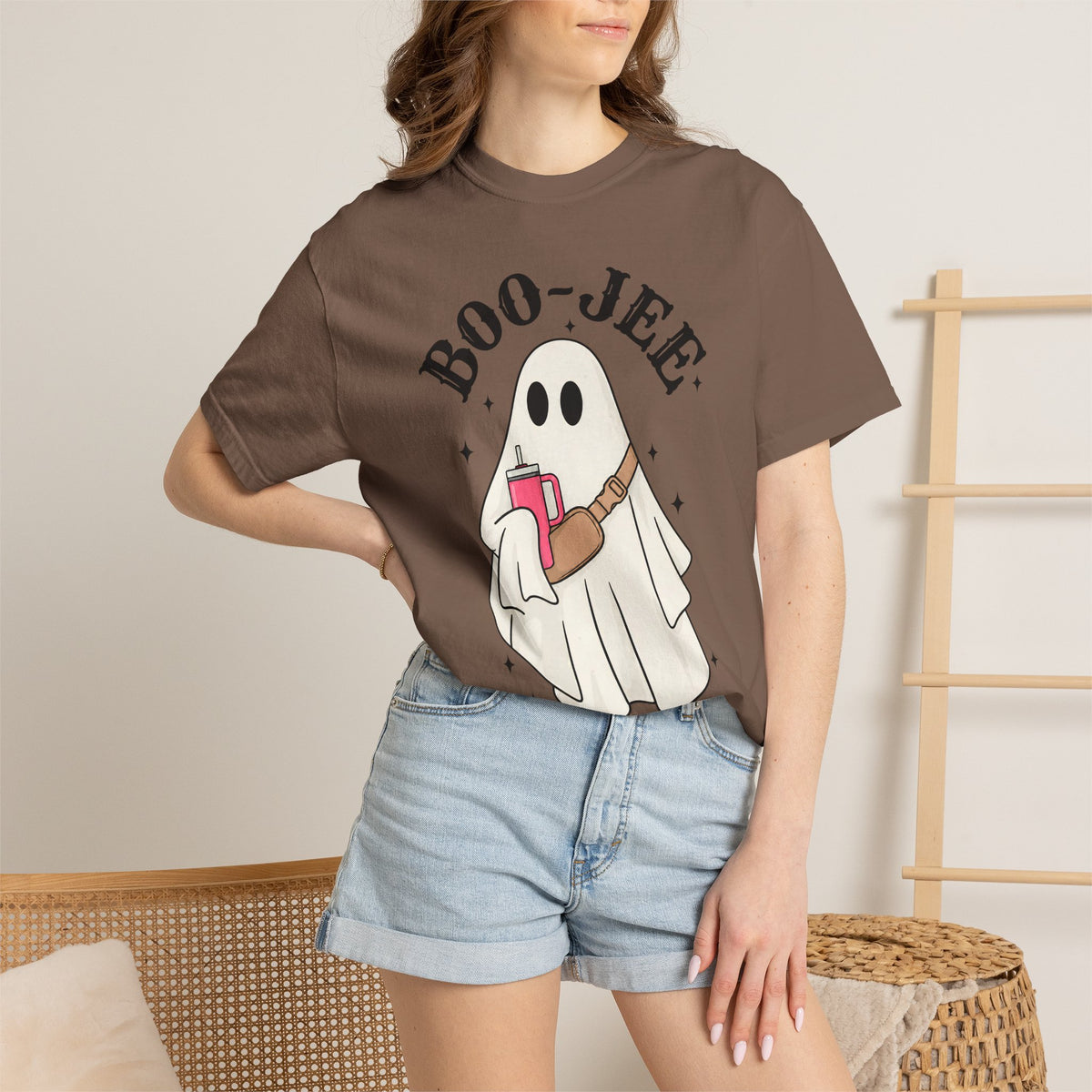 Boo Jee Ghost Shirt, Comfort Colors Halloween Tee, Cute Ghost Shirt, Girly Halloween Graphic Tee, Spooky Season Shirt