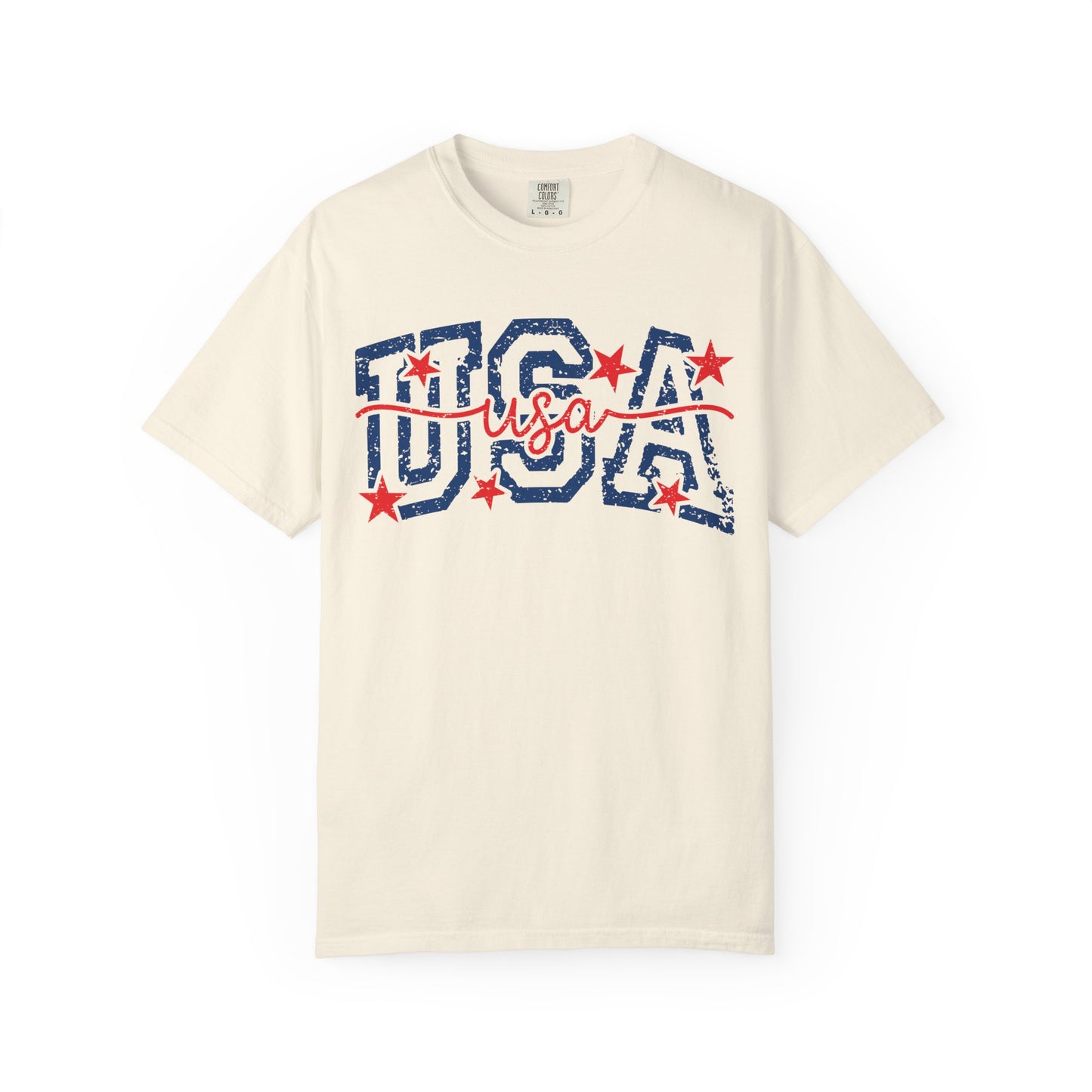 Retro USA Americana Mama Tee • Bold Patriotic Outfit Shirt • Vintage 4TH of July Script Summer Top