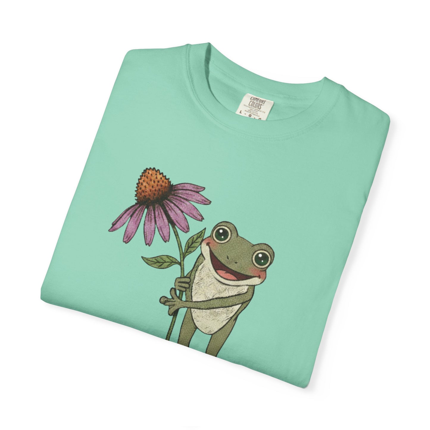 Spring Cottage Frog Tee • Whimsical Garden Wildflower T-shirt • Cottagecore Floral Tshirt