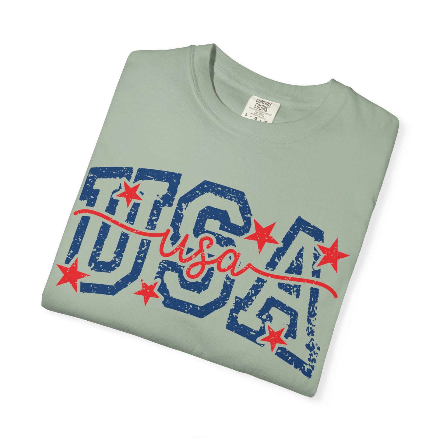 Retro USA Americana Mama Tee • Bold Patriotic Outfit Shirt • Vintage 4TH of July Script Summer Top