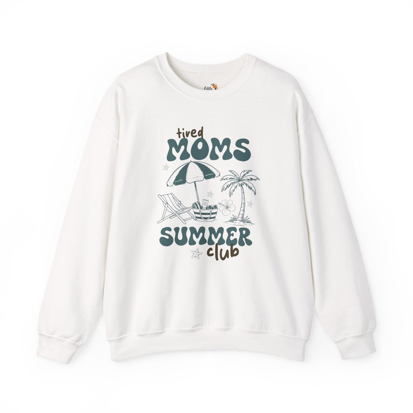 Tired Moms Summer Club Crewneck • Beach Vacation Mom Sweatshirt • Pool Day Mama Cozy Sweatshirt