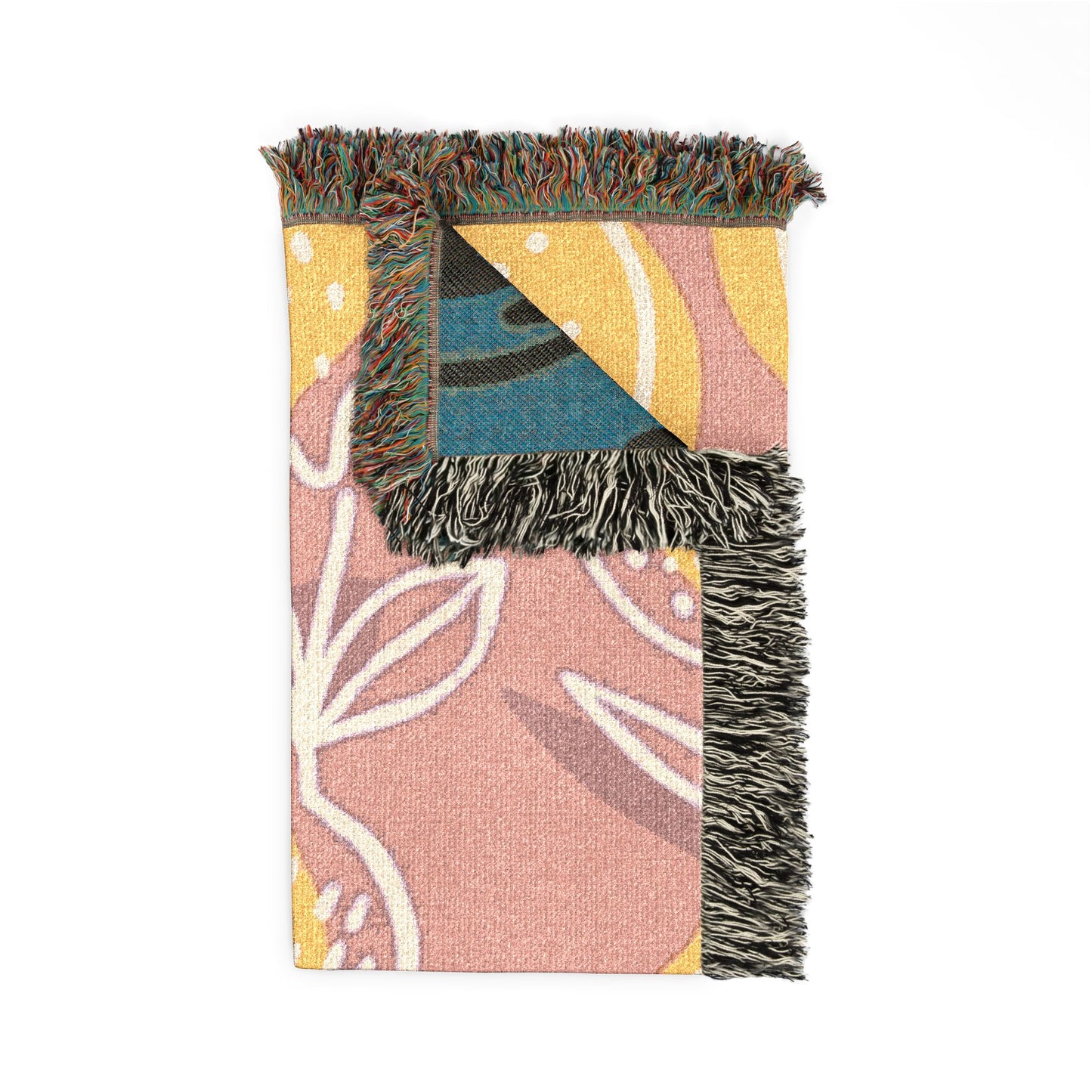 Pink & Yellow Lemon Woven Blanket