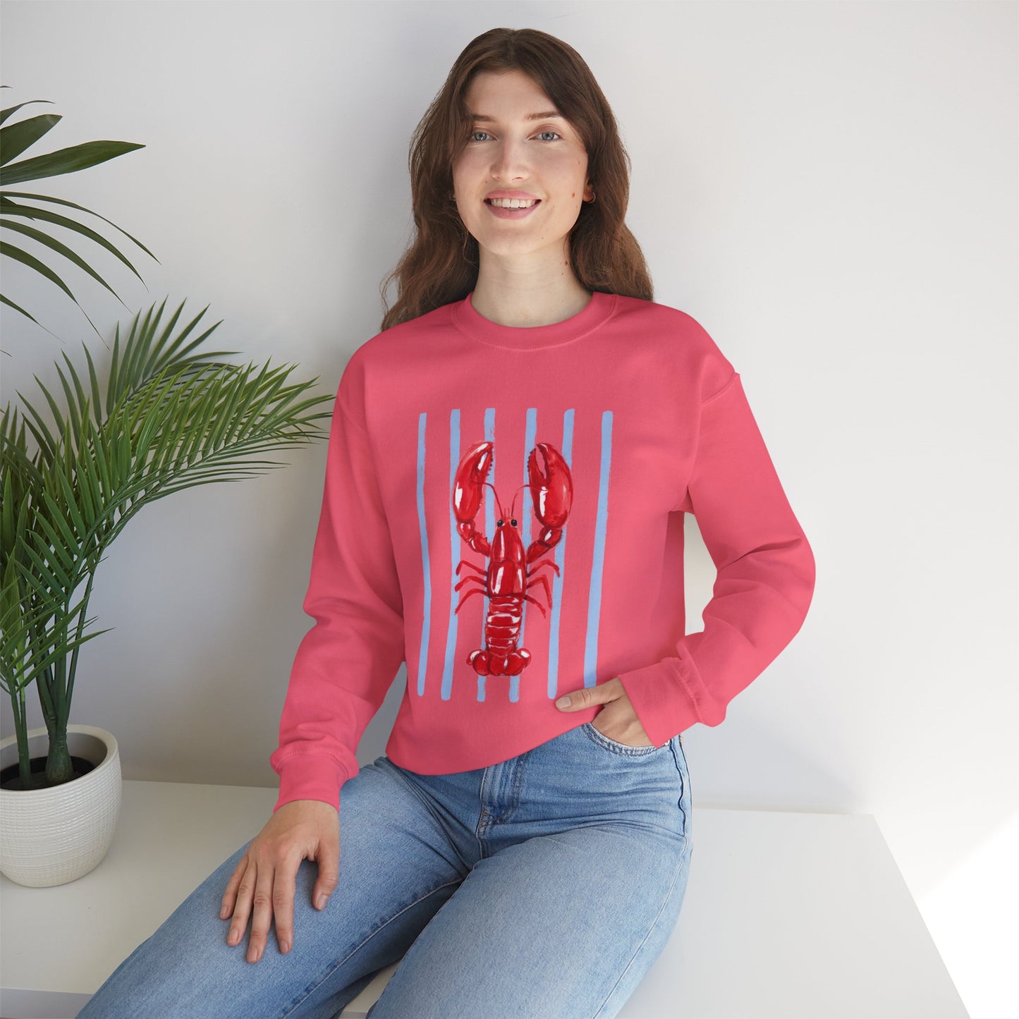 Coastal Lobster Sweatshirt • Beach Vacation Crewneck • Summer Coastal Graphic Sweatshirt • Nautical Pullover