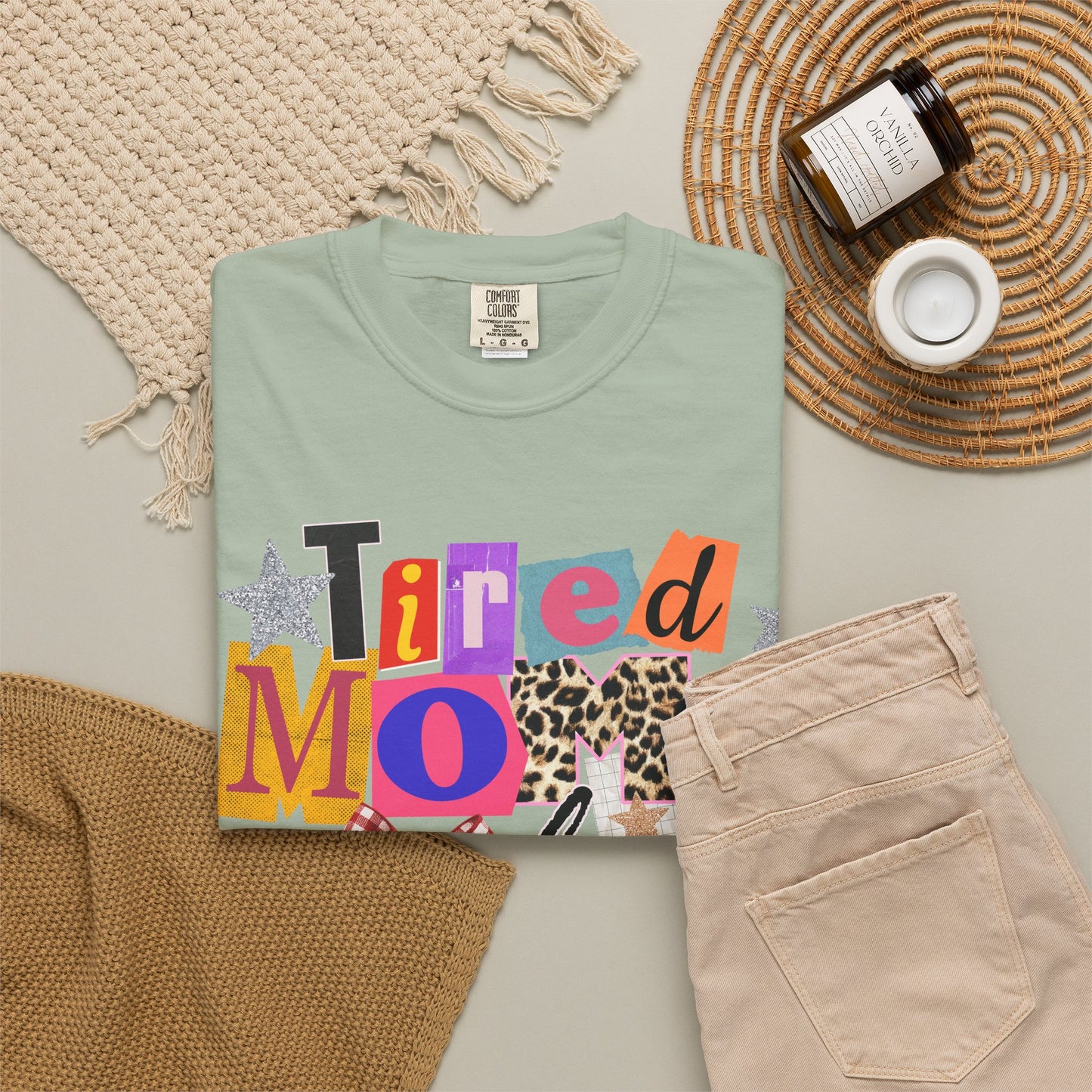 Tired Moms Club Shirt Women • Funny Mom Shirt • Trendy Patchwork Leopard Gingham Graphic Tee • Relatable Mom Outfit