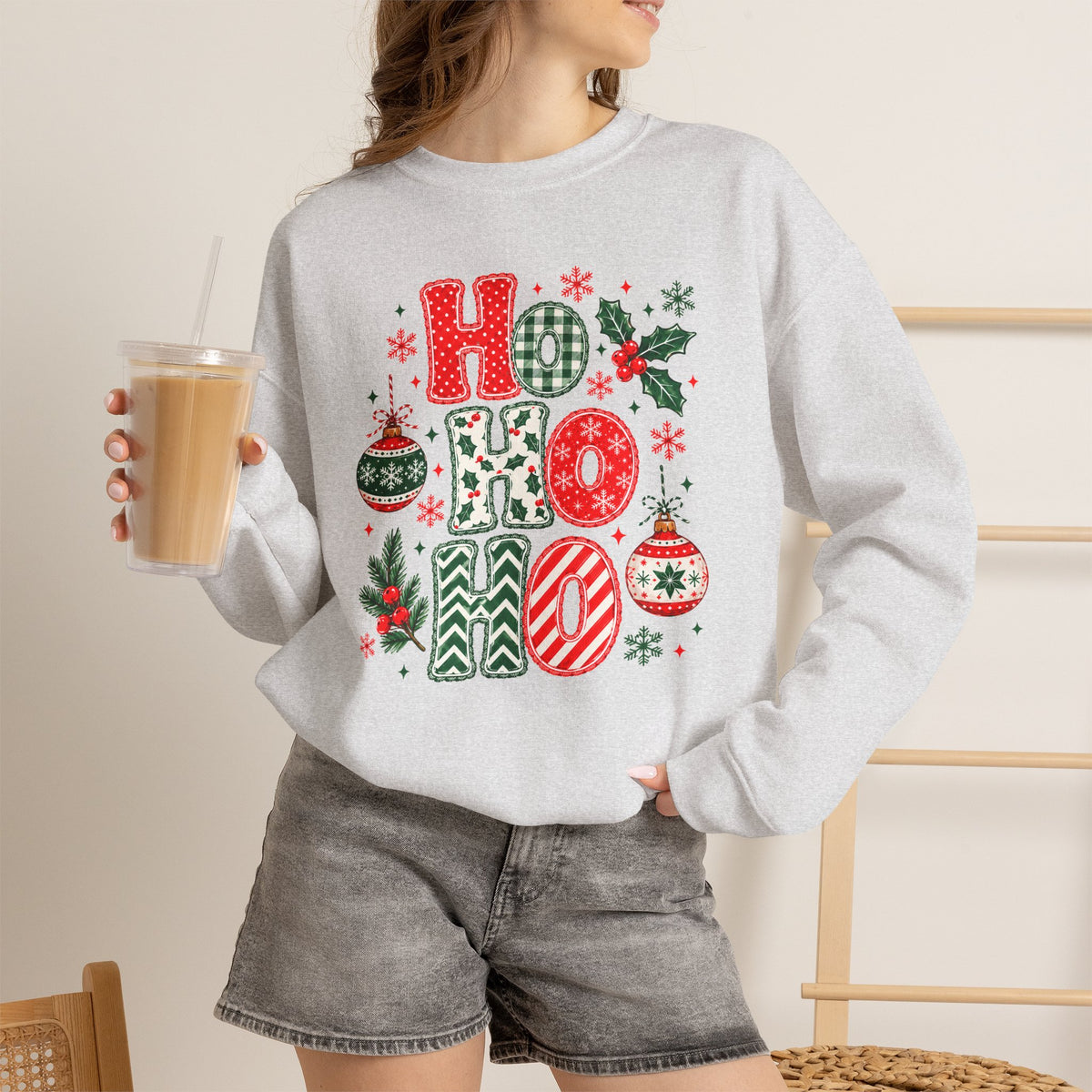 Ho Ho Ho Christmas Sweatshirt, Retro Christmas Crewneck, Gildan Holiday Sweatshirt, Festive Christmas Sweater, Christmas Gift