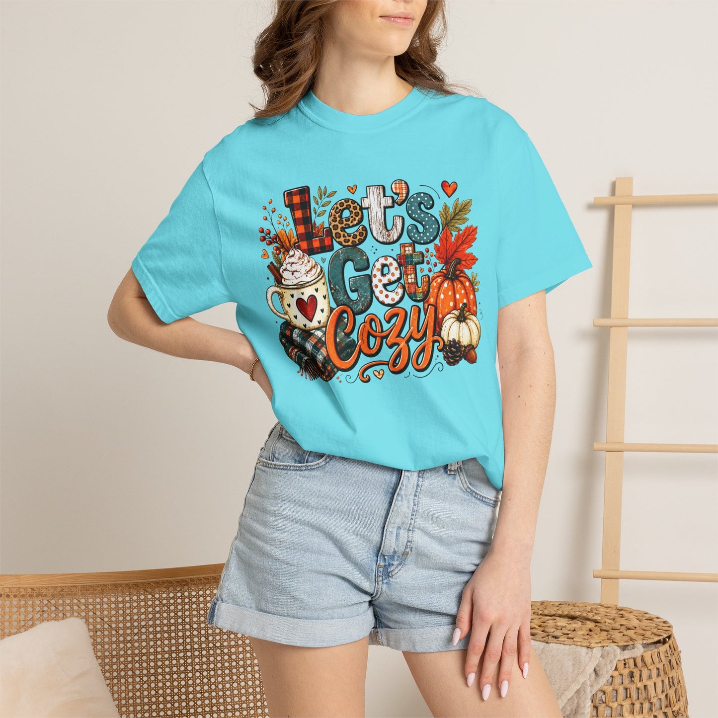 Let's Get Cozy Shirt • Cozy Fall Shirt • Pumpkin Spice Tee • Autumn Graphic Tee • Cute Fall Sweatshirt • Comfort Colors Fall Shirt • Cozy Season Tee