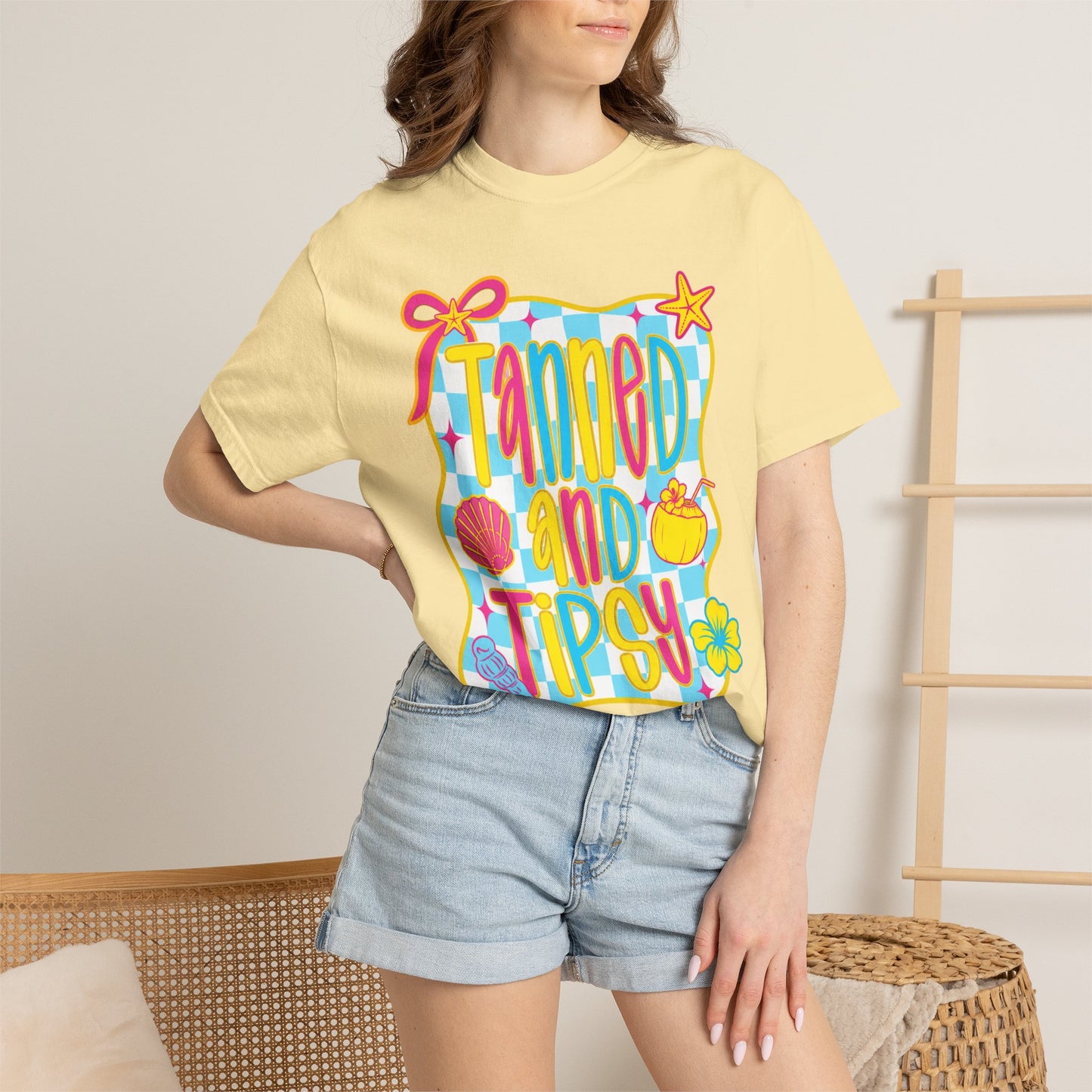 Tanned and Tipsy Shirt • Beach Vacation Graphic Tee • Summer Beach Girl Shirt • Tropical Summer Outfit