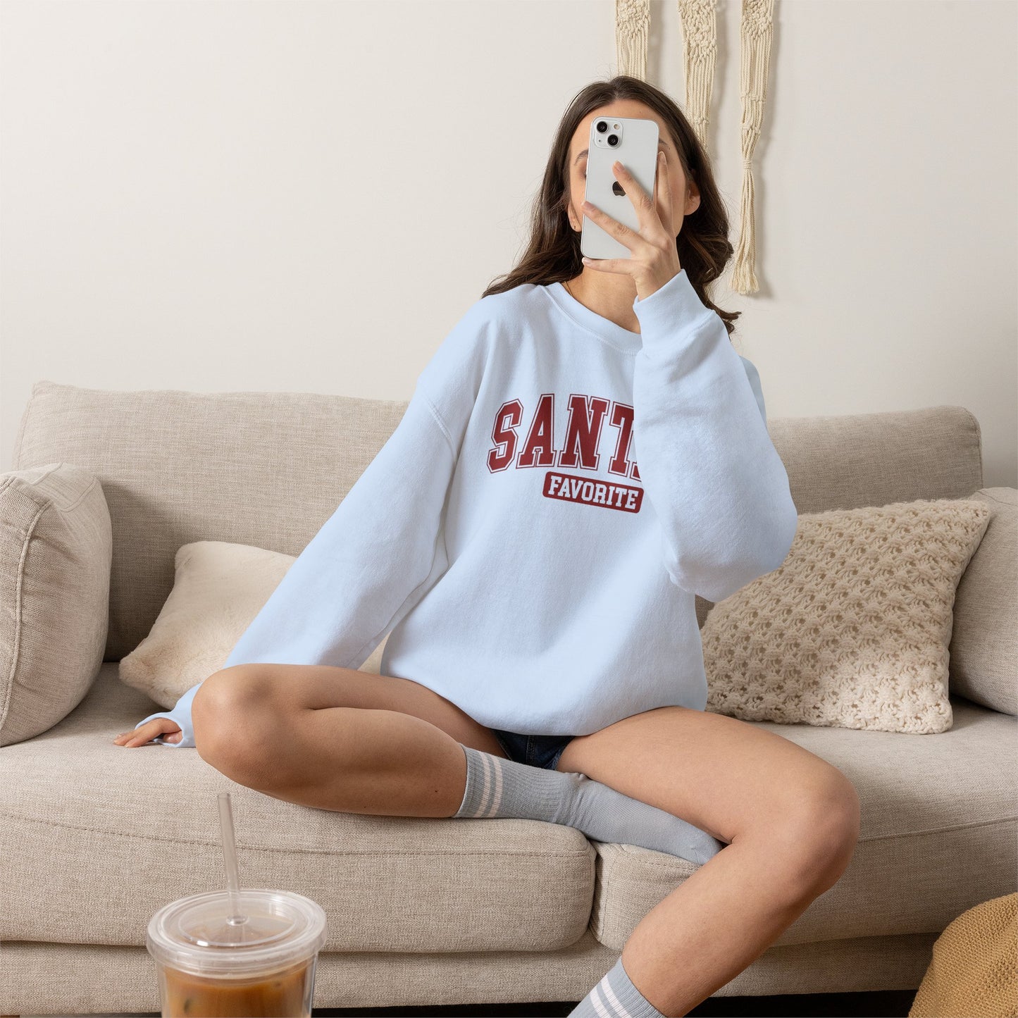 Santa's Favorite Crewneck Sweatshirt – Cozy Holiday Christmas Pullover