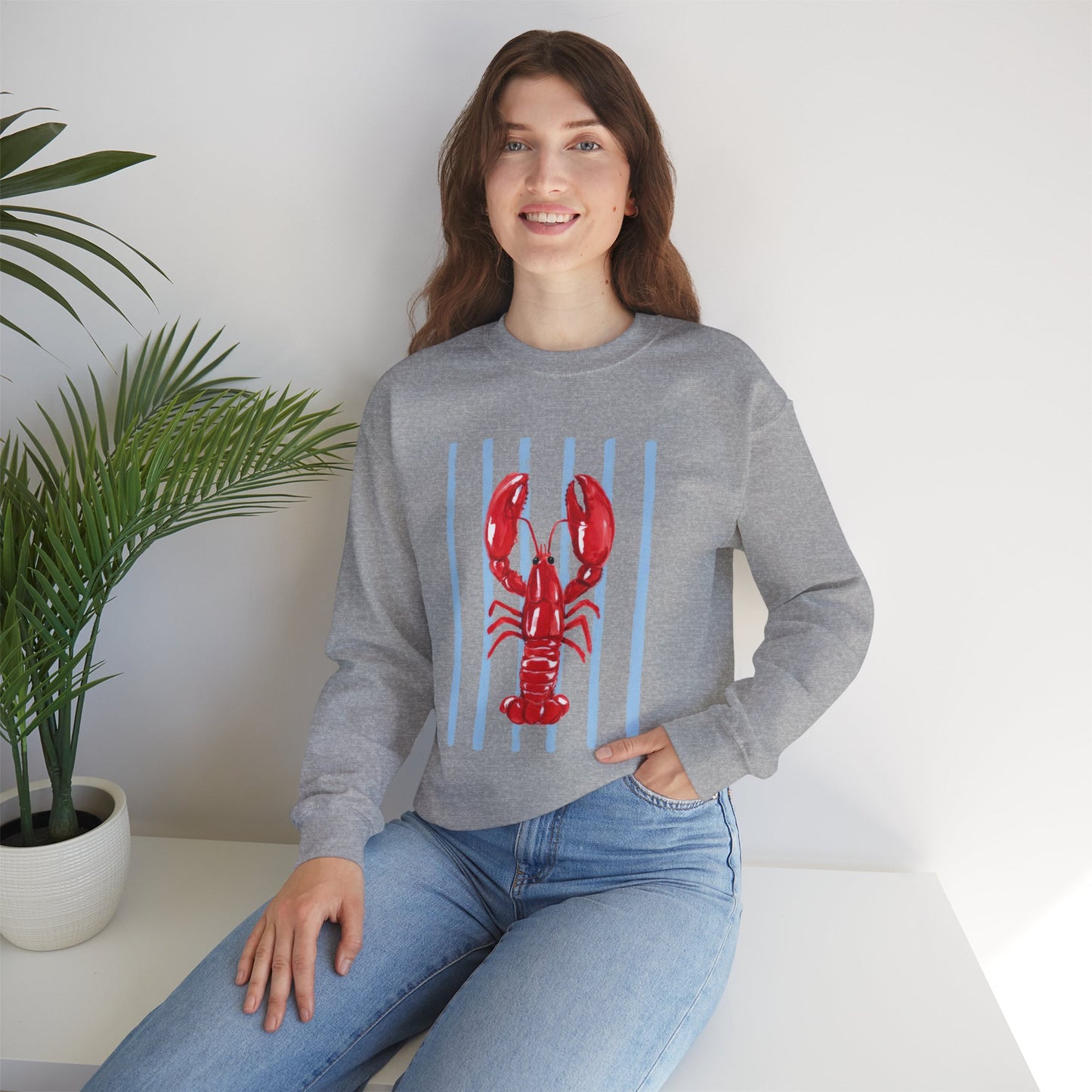 Coastal Lobster Sweatshirt • Beach Vacation Crewneck • Summer Coastal Graphic Sweatshirt • Nautical Pullover